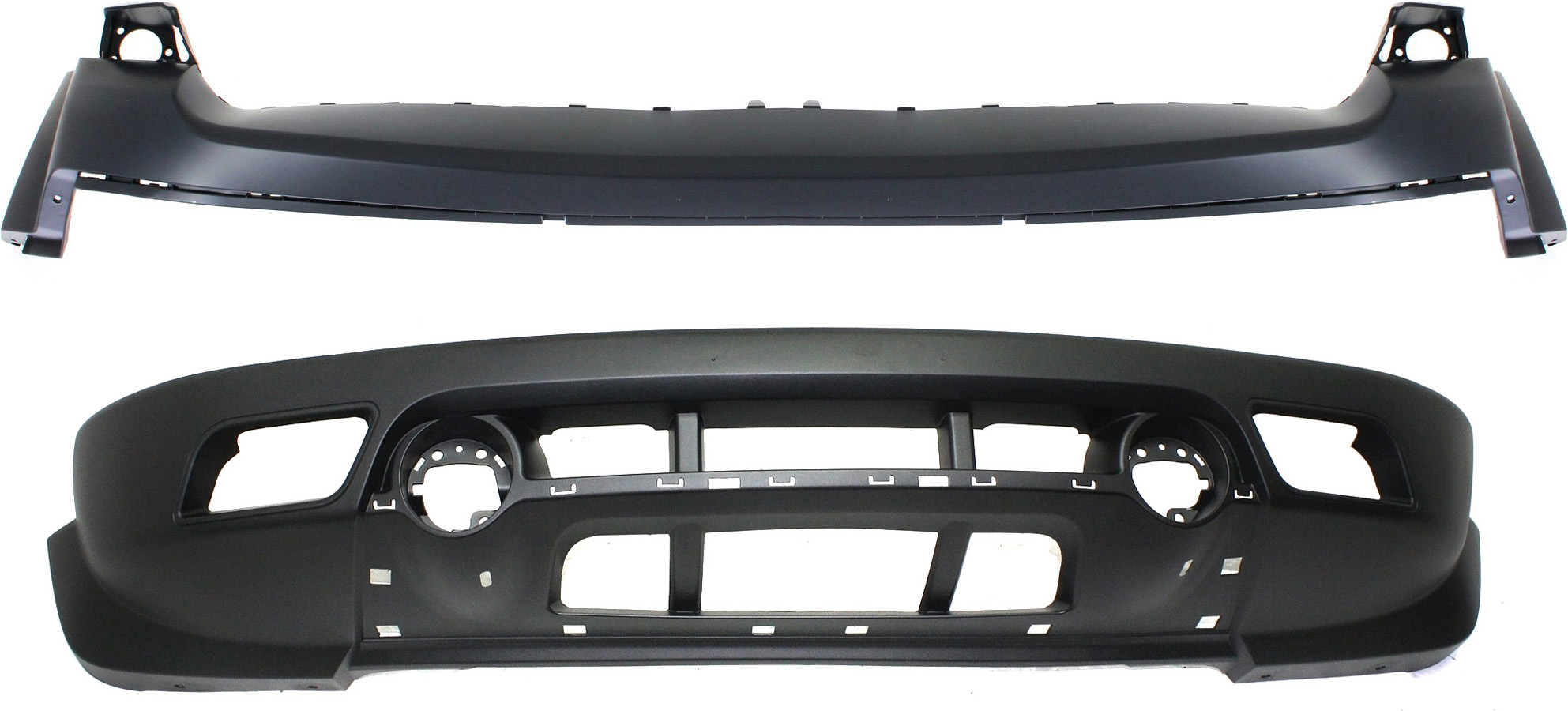 AM PATRIOT 11-17 BUMPER COVER Front Upper and Lower CAPA SKU SET REPJ010316Q 2 Partslink CH1014103C CH1015112C OEM 68091521AA 68091525AA