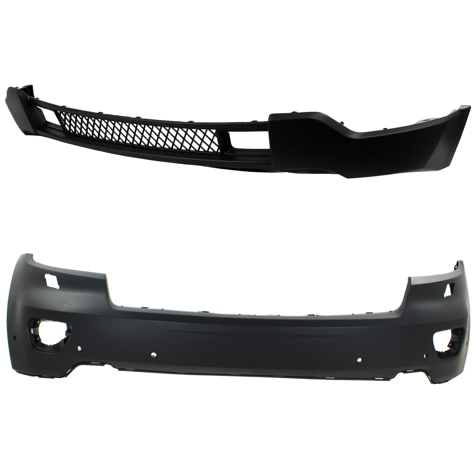 AM GRAND CHEROKEE 11-13 FRONT BUMPER COVER Upper and Lower Primed Exc. SRT SRT8 Models SKU SET REPJ010323 A Partslink CH1000980 CH1095119 OEM 68078269AB 68078271AB