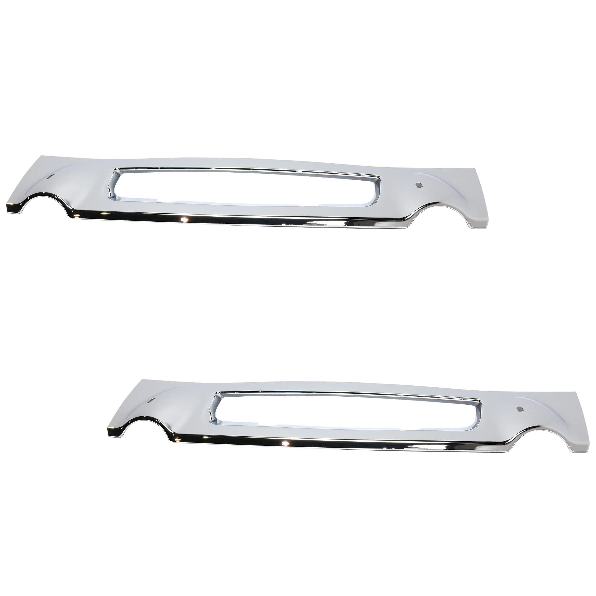 AM PATRIOT 11-17 FRONT BUMPER MOLDING RH AND LH Chrome Insert w Tow Hook Hole SKU SET REPJ015911-2