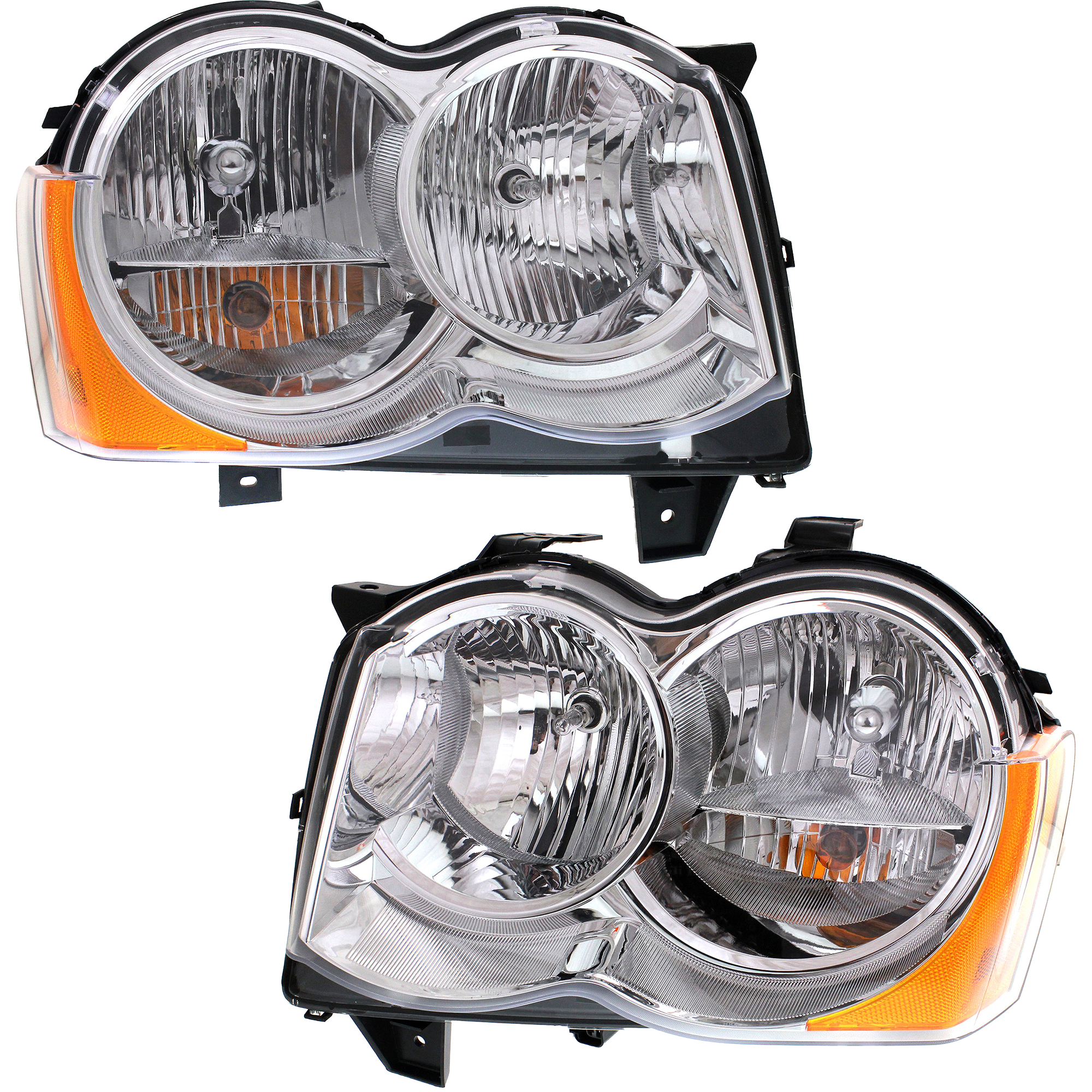 AM GRAND CHEROKEE 08-10 HEAD LAMP RH AND LH Assembly Halogen CAPA SKU SET REPJ100105Q OEM 55157483AE PFM 55157482AE PFM