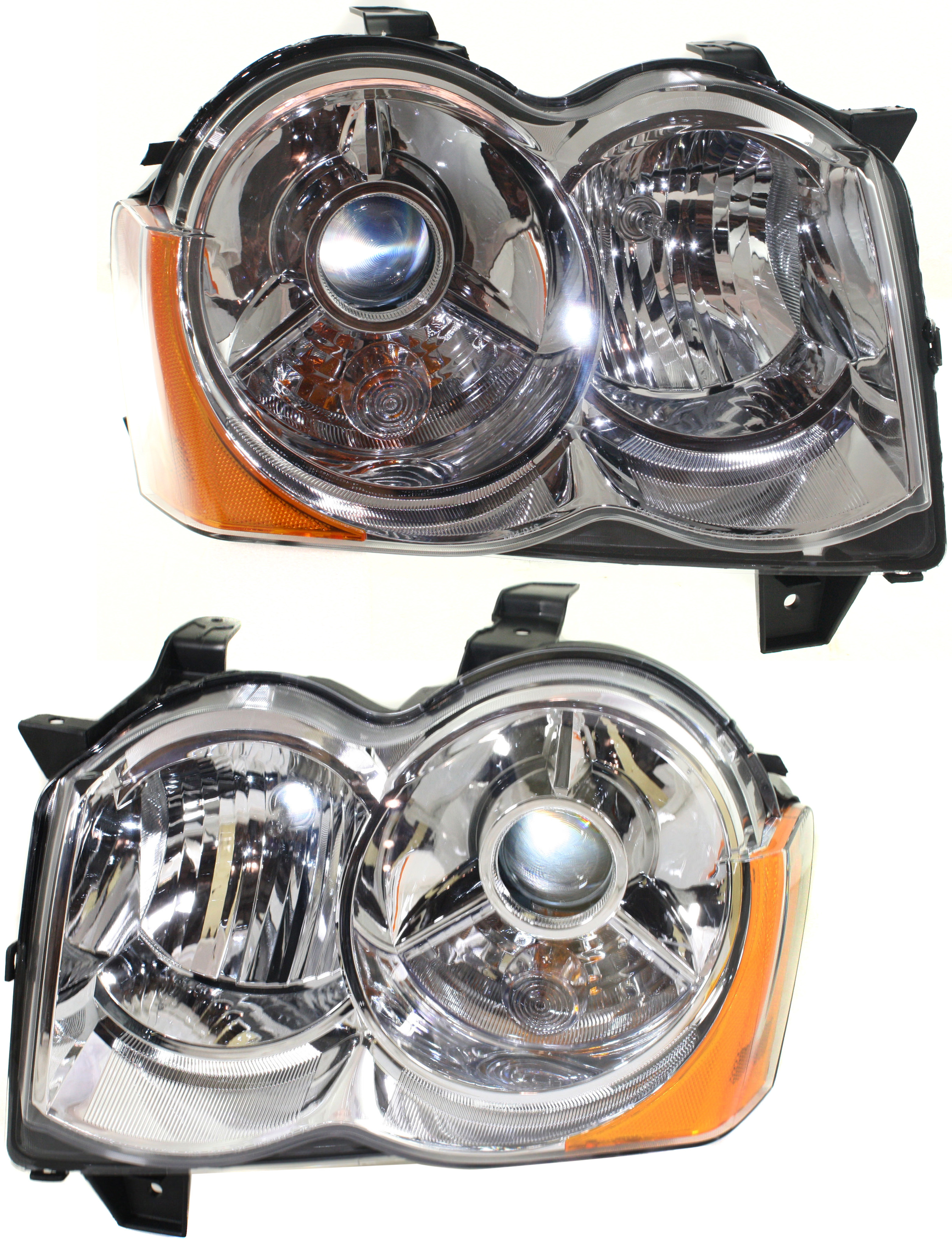 AM GRAND CHEROKEE 08-10 HEAD LAMP RH AND LH Lens and Housing HID Xenon w o HID Kit SKU SET REPJ100109 Partslink CH2518129 CH2519129 OEM 55157485AG 55157485AF 55157485