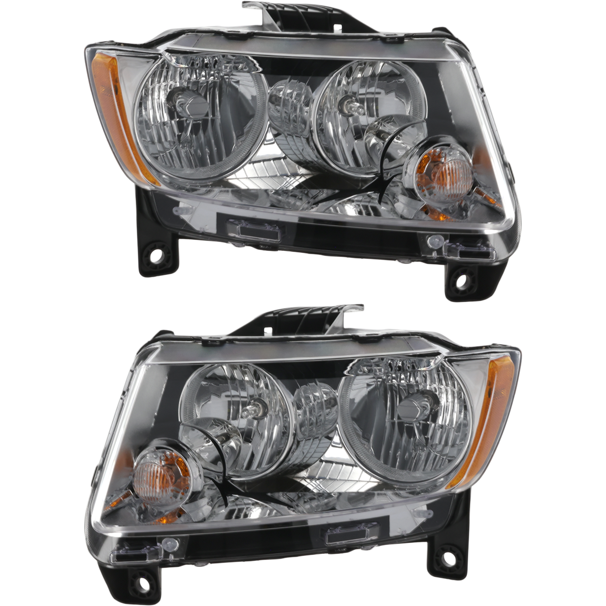 AM GRAND CHEROKEE 11-13 HEAD LAMP RH AND LH Assembly Halogen Laredo Laredo E Laredo X Models SKU SET REPJ100145 Partslink CH2503224 CH2502224 OEM 55079378AF 55079379AF