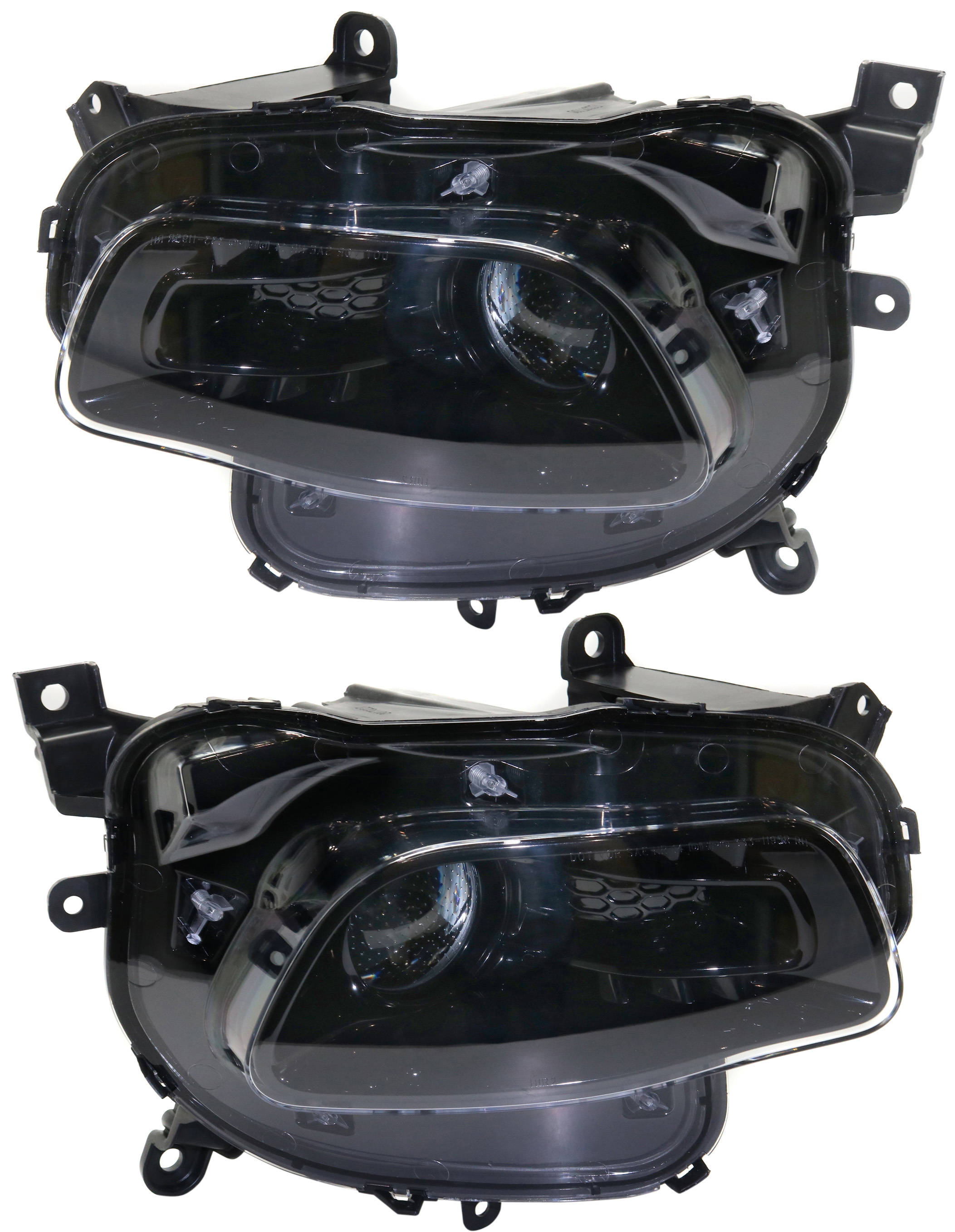 AM CHEROKEE 14-18 HEAD LAMP RH AND LH Assembly Halogen w Black Trim CAPA SKU SET REPJ100155Q Partslink CH2502249C CH2503249C OEM 68102846AE 68102847AE