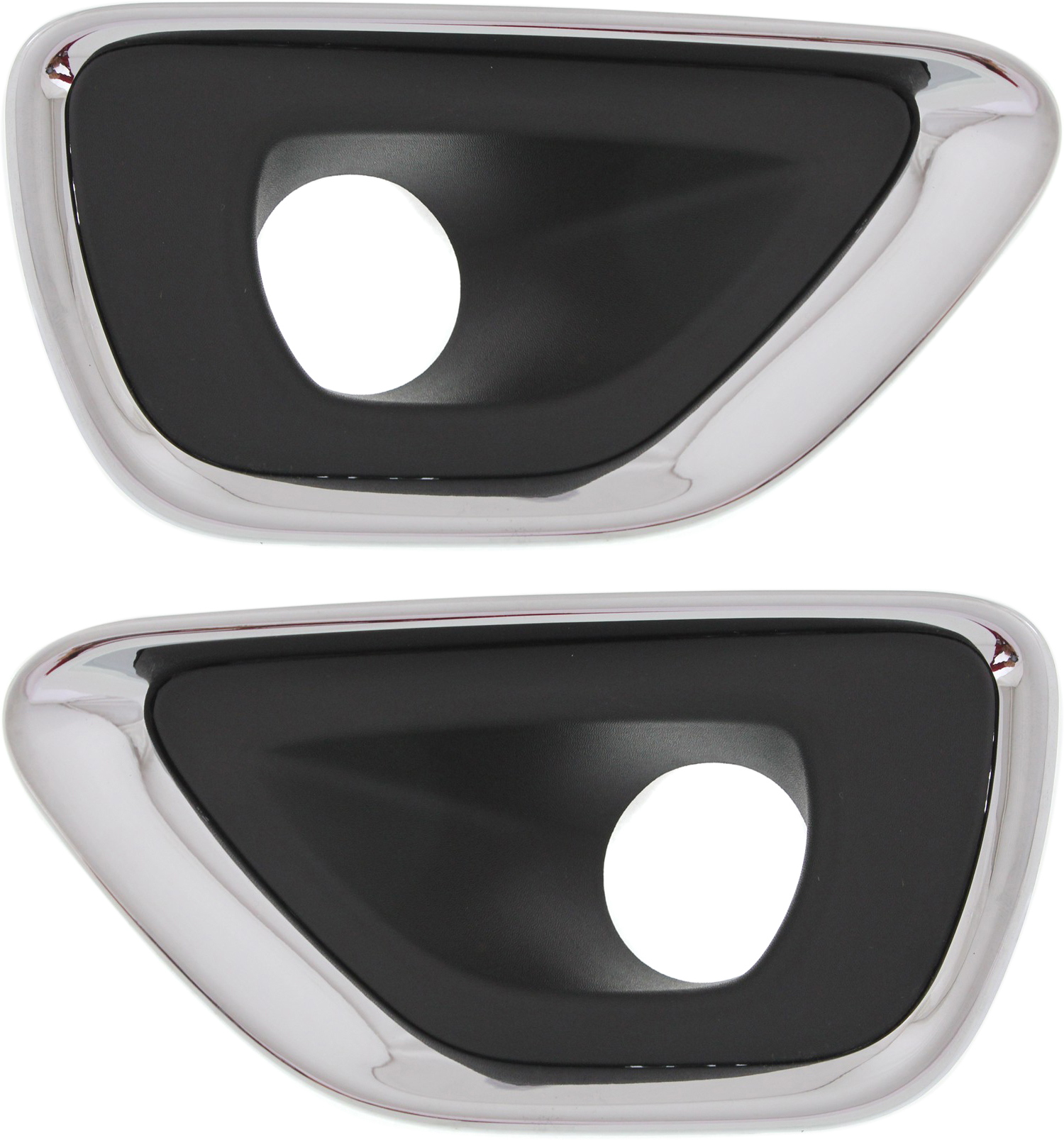 AM GRAND CHEROKEE 14-16 FRONT FOG LAMP MOLDING RH AND LH Black and Chrome SKU SET REPJ108001 Partslink CH1039147 CH1038147 OEM 68143078AB 68143079AB