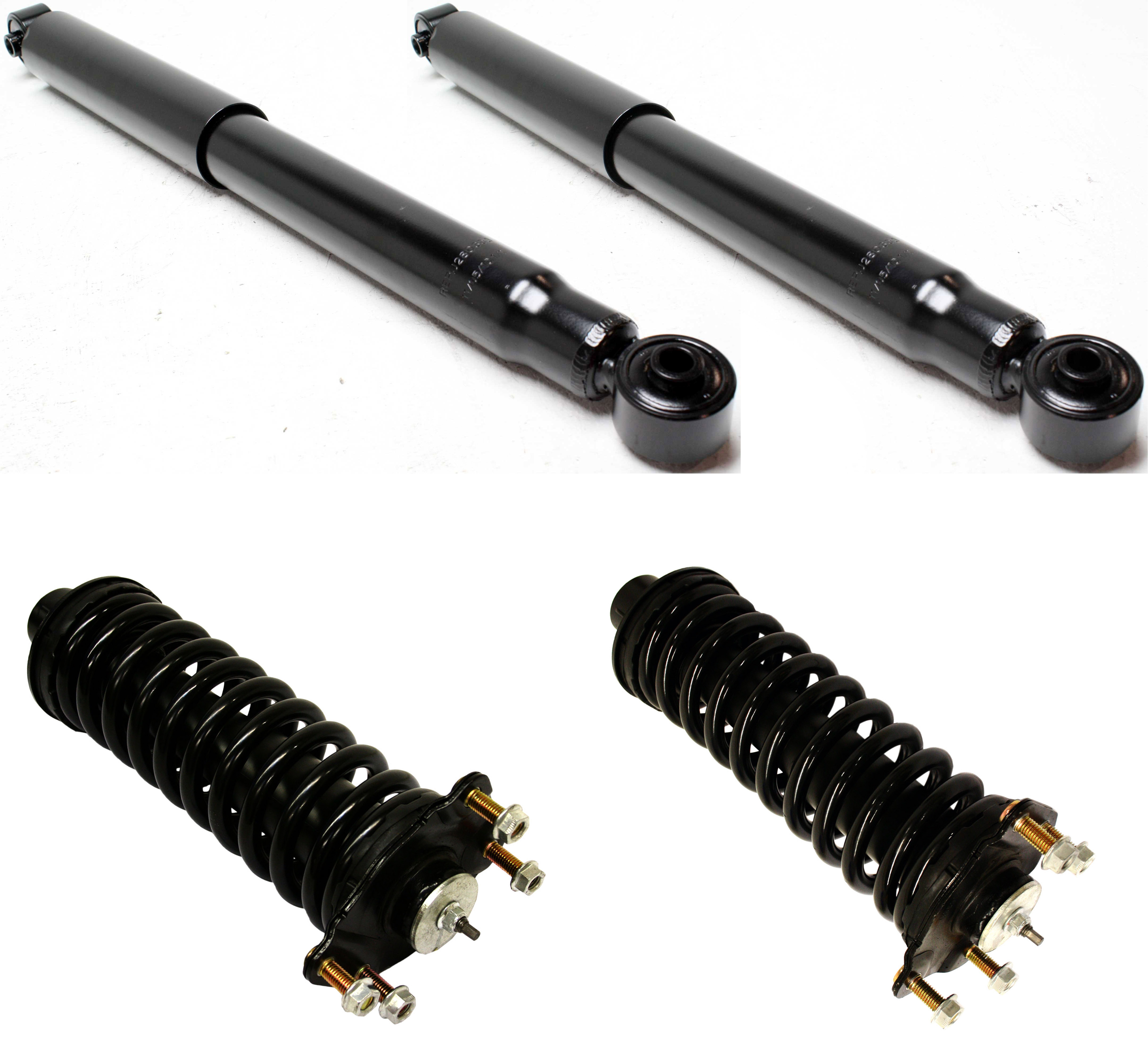 AM LIBERTY 02-12 NITRO 07-11 FRONT AND REAR SHOCK AND FULLY LOADED STRUT RH AND LH Gas Charged Twin tube Set of 4 SKU SET REPJ280501-4 OEM 52088650AC 52088650AF 68052690