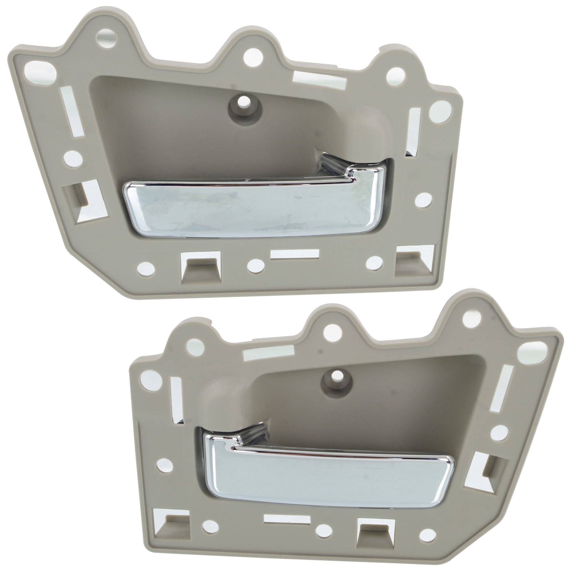 AM GRAND CHEROKEE 05-10 FRONT INTERIOR DOOR HANDLE RH AND LH Chrome Lever+Beige Housing w o Keyhole Set of 2 SKU SET REPJ462121-2