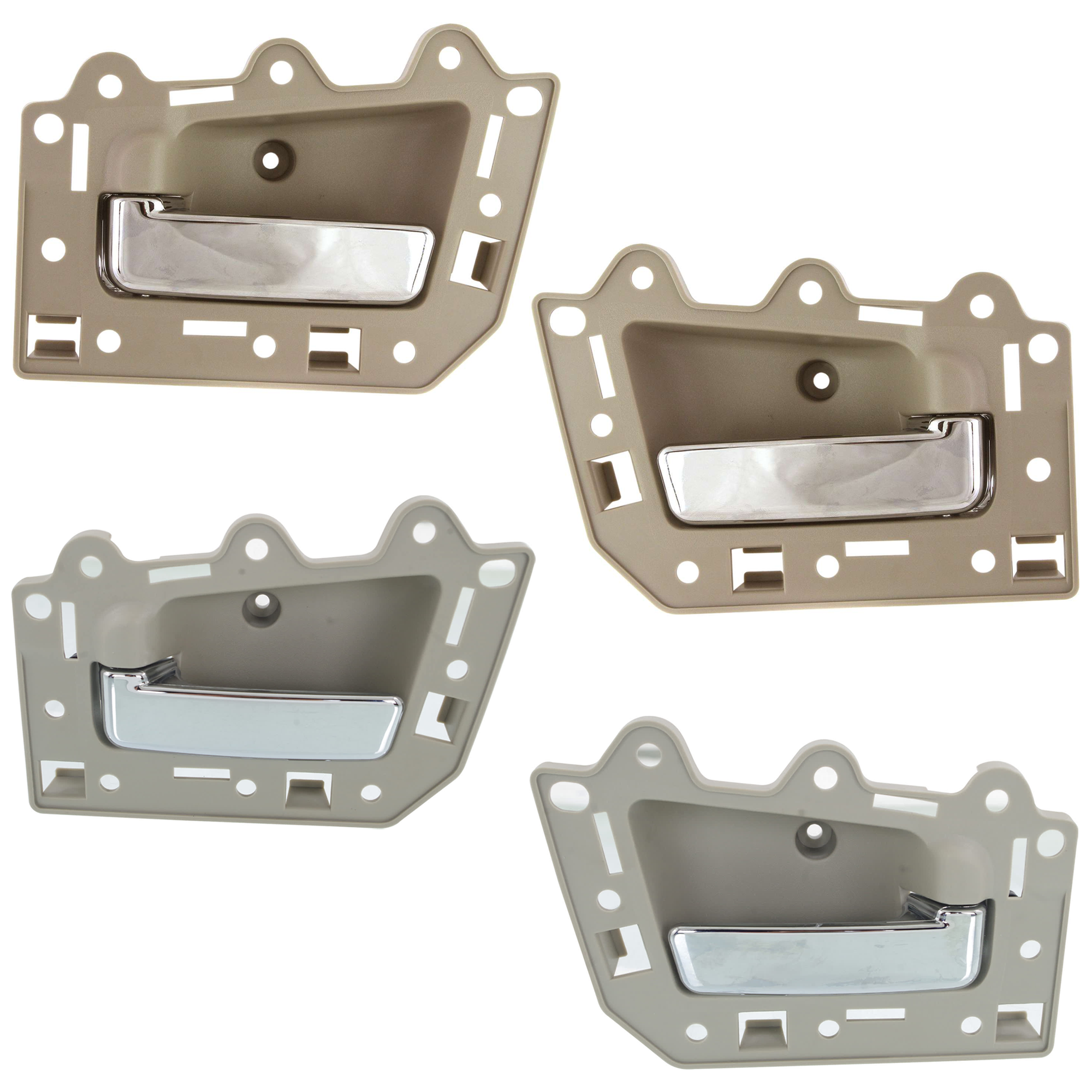 AM GRAND CHEROKEE 05-10 FRONT AND REAR INTERIOR DOOR HANDLE RH AND LH Beige bezel with chrome lever Set of 4 SKU SET REPJ462121-4