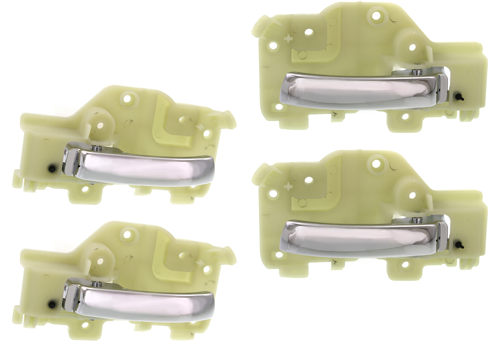 AM PATRIOT 09-17 COMPASS 11-17 FRONT AND REAR DOOR HANDLE RH AND LH Set of 4 Inside All Chrme Plastic SKU SET REPJ462175-4 OEM 1JU98SZ0AA 1JU99SZ0AA
