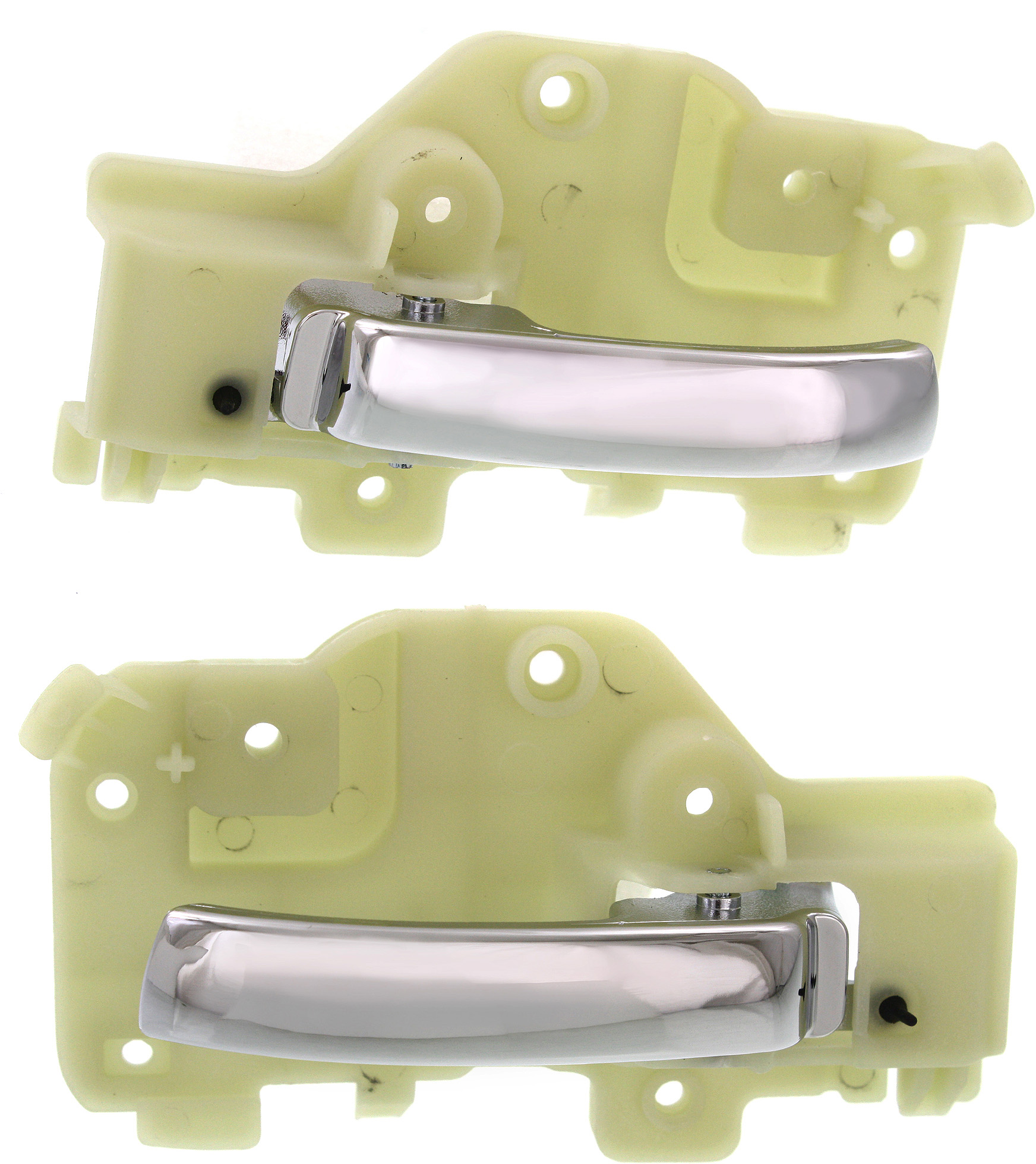 AM PATRIOT 09-17 COMPASS 11-17 FRONT DOOR HANDLE RH and LH Inside All Chrome Plastic =REAR SKU SET REPJ462175 OEM 1JU98SZ0AA 1JU99SZ0AA