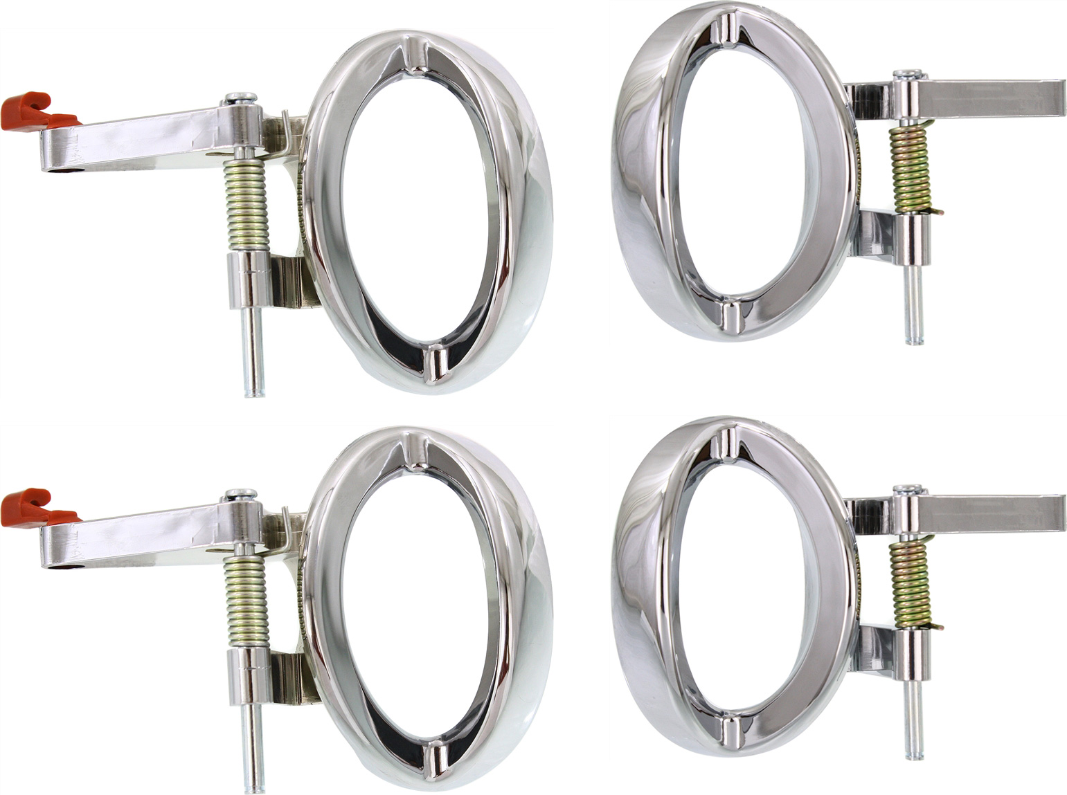 AM LIBERTY 02-07 COMMANDER 06-10 FRONT AND REAR DOOR HANDLE RH AND LH Set of 4 Inside Chrome Lever Only+Spring+Pin SKU SET REPJ462187-4