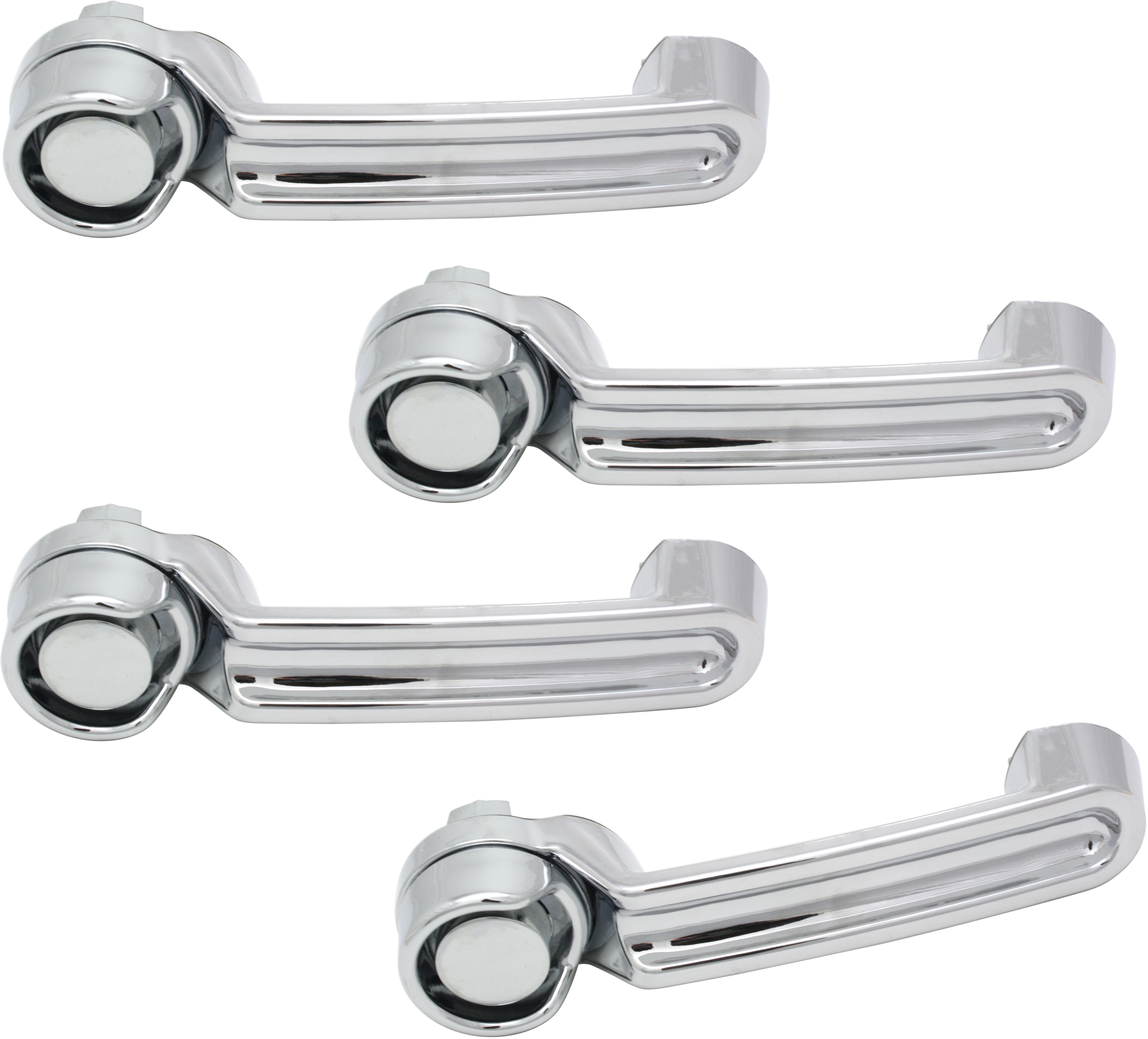 AM WRANGLER JK 07-18 FRONT OR REAR EXTERIOR DOOR HANDLE RH AND LH All Chrome w o Keyhole Plastic SKU SET REPJ462501C 4 OEM 4589164AI PFM