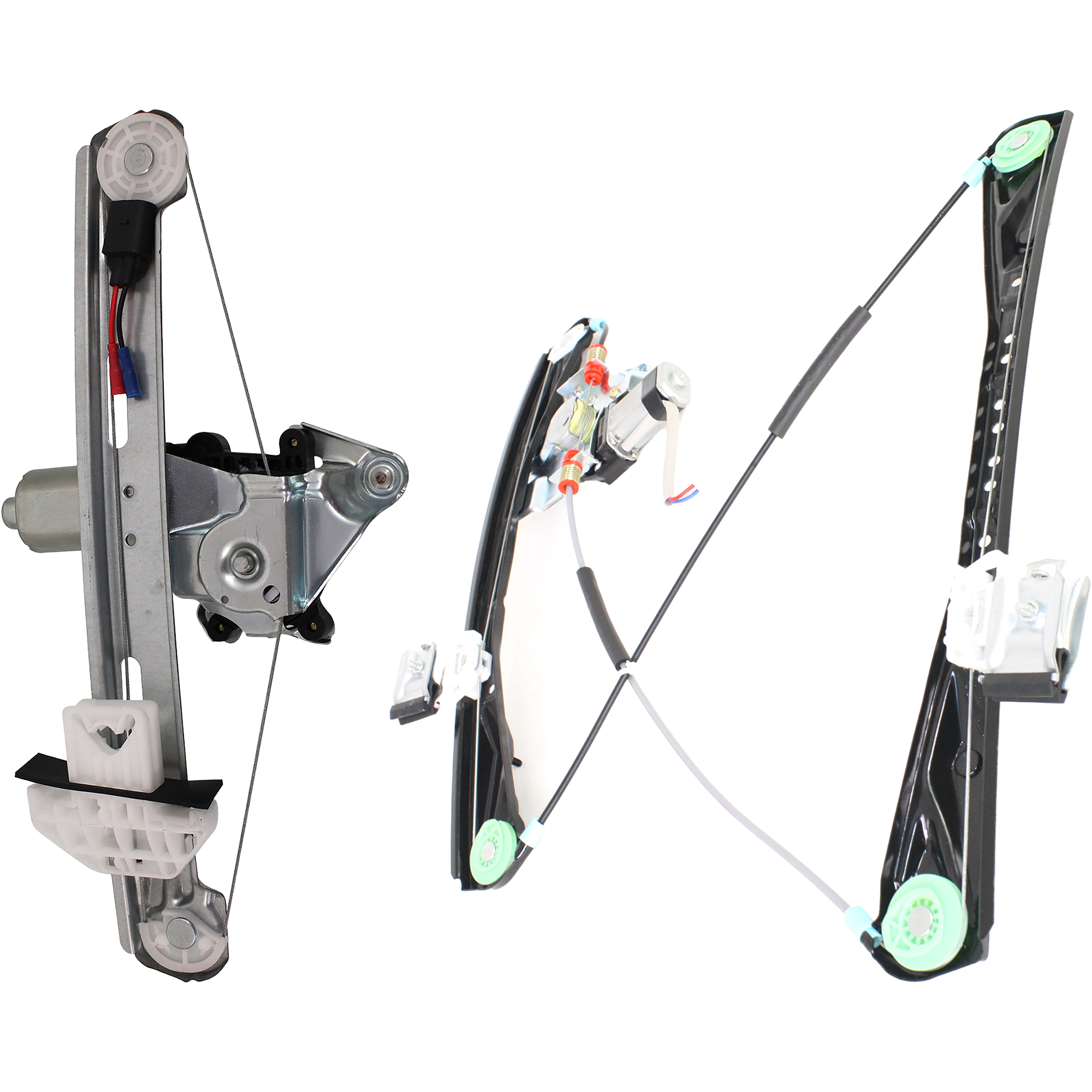 AM LS 00-02 FRONT AND REAR WINDOW REGULATOR RH Power w Motor SKU SET REPJ462907-2R Partslink FO1351142 OEM YW4Z5423208AA 3W4Z5427008AA 5W