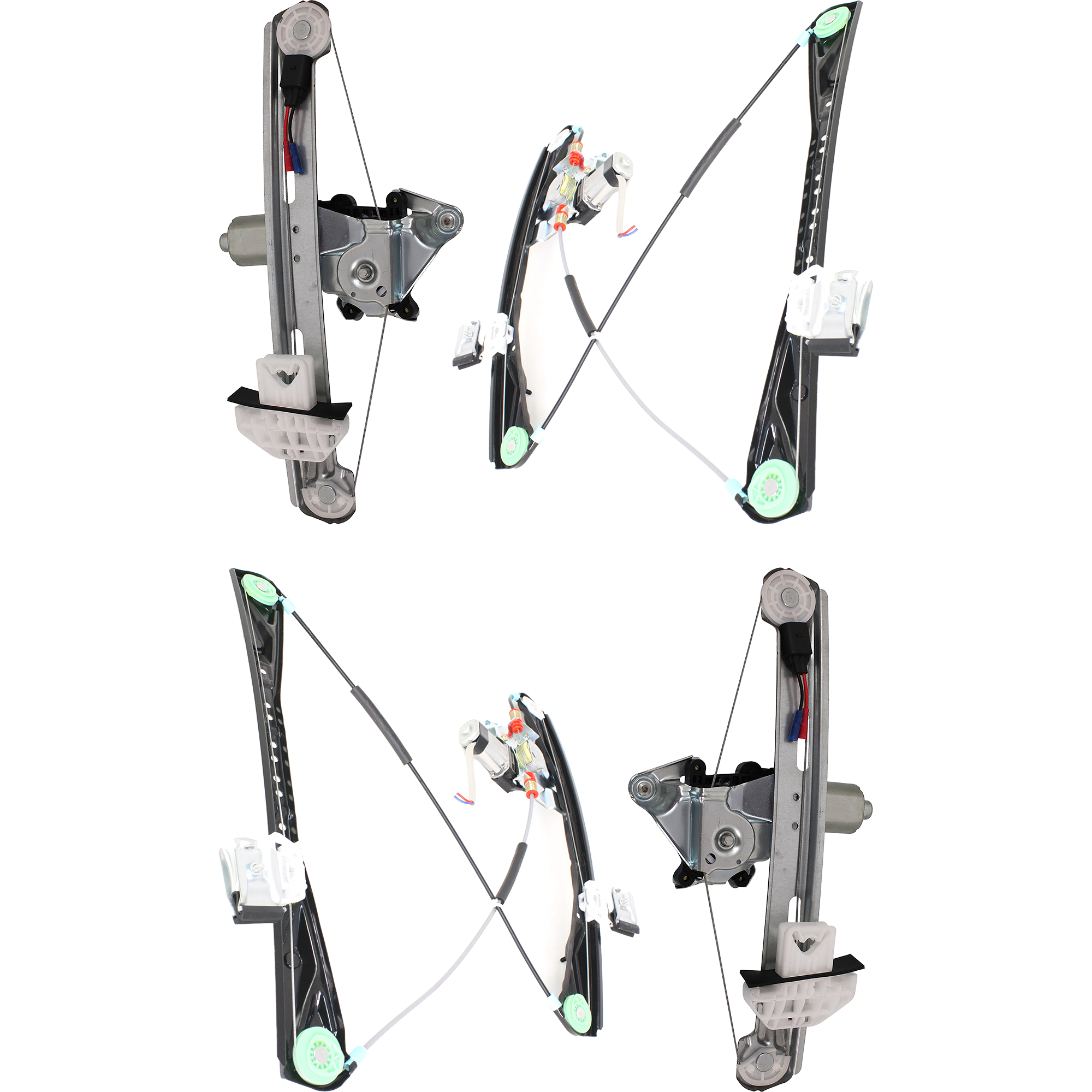 AM LS 00-02 FRONT AND REAR WINDOW REGULATOR RH AND LH Power With Motor SKU SET REPJ462907-4 Partslink FO1351142 FO1350142 FO1550124 OEM YW4Z5423208AA YW4Z5423209AA 3W