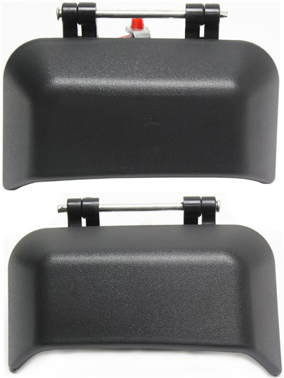 AM COMPASS 07-17 REAR DOOR HANDLE RH and LH Outside Textured Black SKU SET REPJ491301 Partslink CH1521134 CH1520134 OEM 5115826AF 5115827AF
