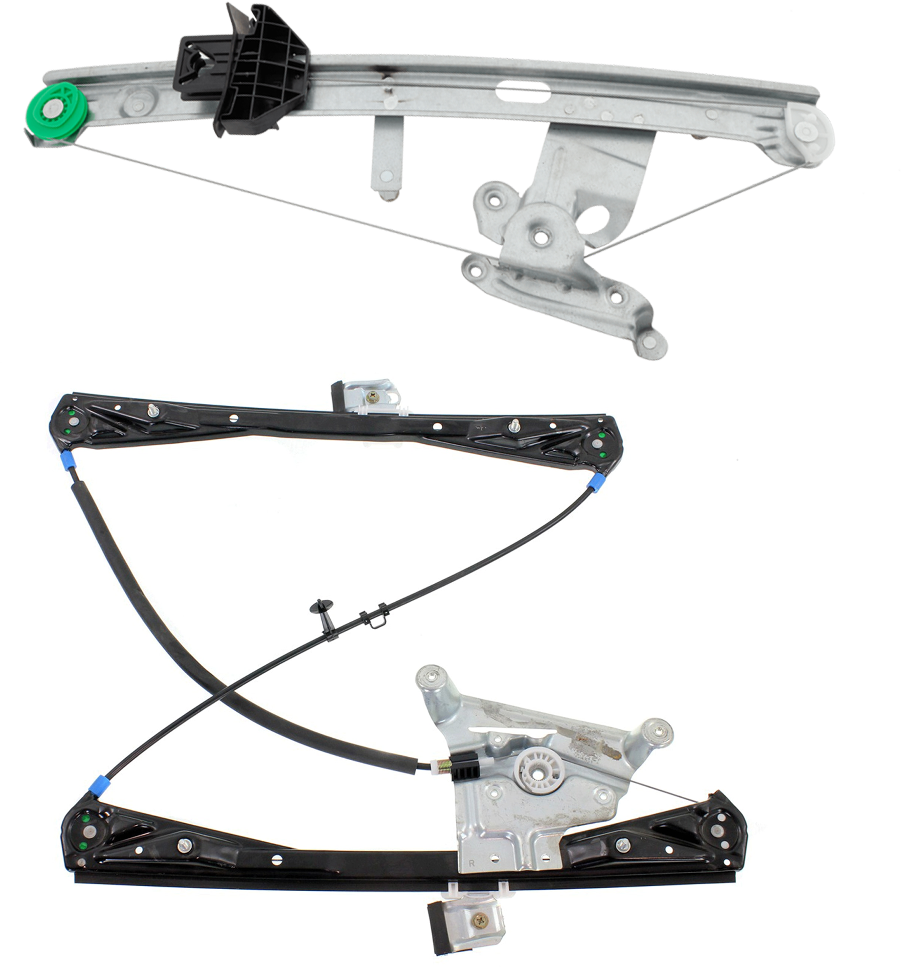 AM S TYPE 02-08 FRONT AND REAR WINDOW REGULATOR RH Power w o Motor From VIN M45255 SKU SET REPJ491717 A OEM XR848093 XR848095