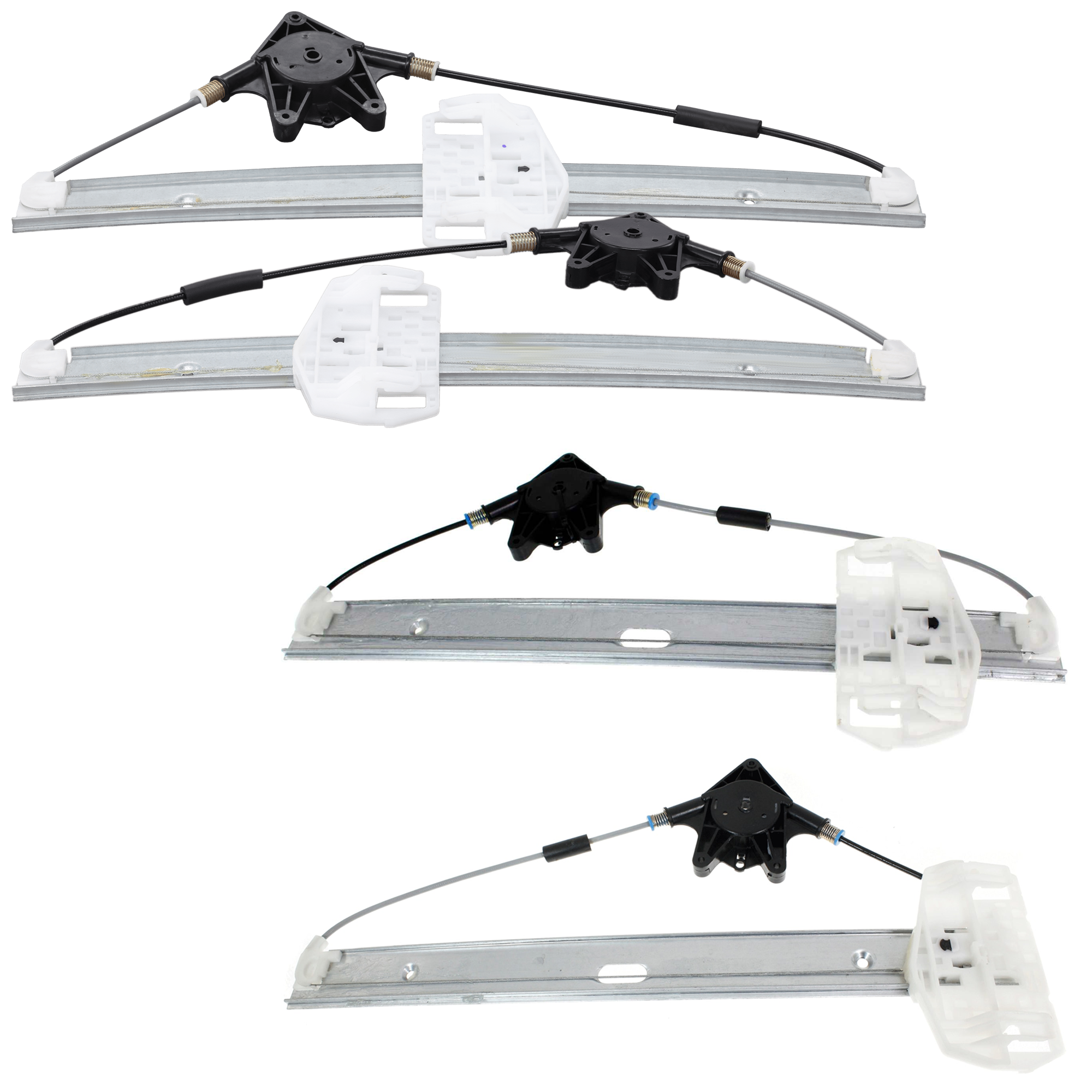 AM WRANGLER JK 07-18 FRONT AND REAR WINDOW REGULATOR RH AND LH Power w o Motor Full Door Type SKU SET REPJ491735-4 Partslink CH1350162 CH1351162 CH1550109 CH1551109 OEM 68014948AA 68014949AA 68014950