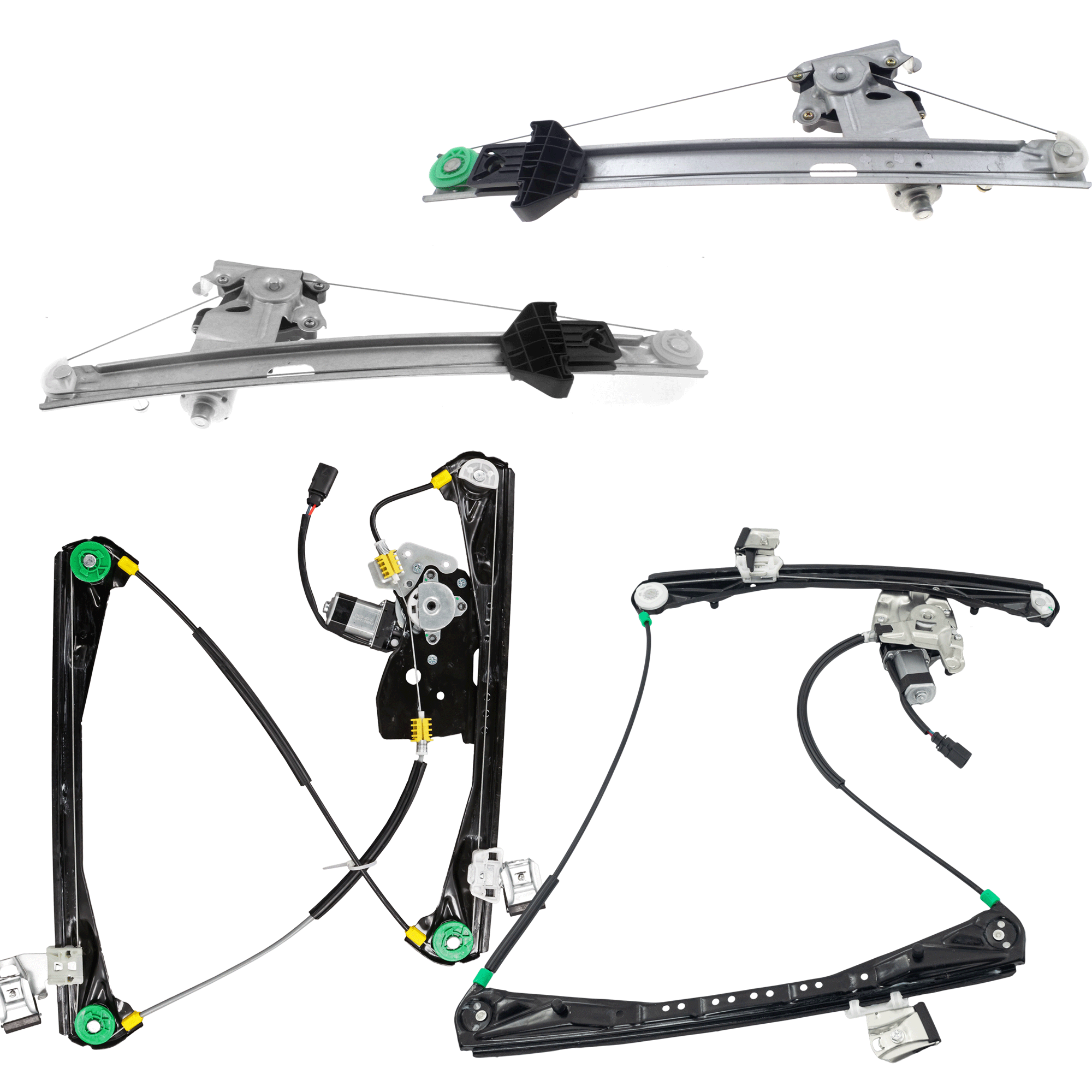 AM S TYPE 00-02 FRONT AND REAR WINDOW REGULATOR RH AND LH w Motor To VIN M45254 SKU SET REPJ491739-4C Partslink FO1351142 OEM XR848083 PFM XR848084 PFM XR84