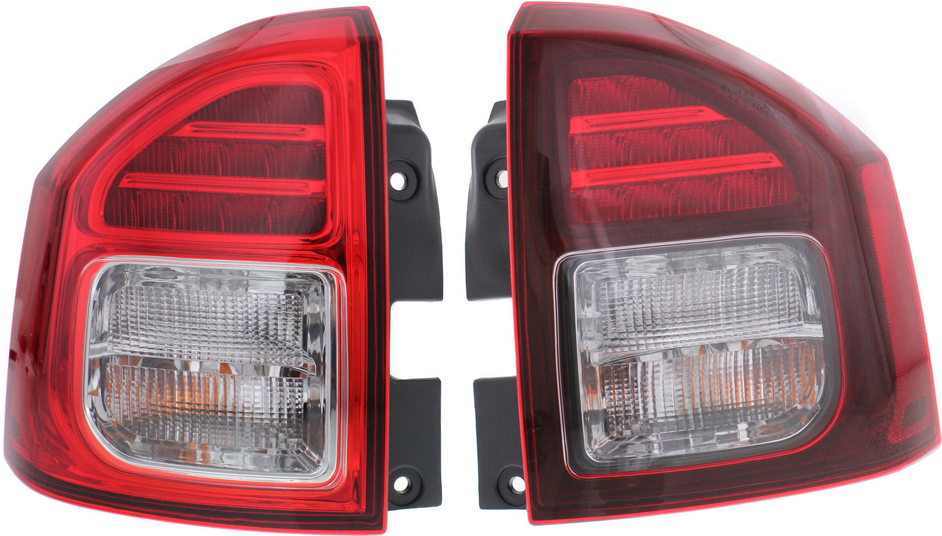 AM COMPASS 14-17 TAIL LAMP RH AND LH Clear Red Lens SKU SET REPJ730143 Partslink CH2801204 CH2800204 OEM 5272908AB 5272908AA 5272909AB