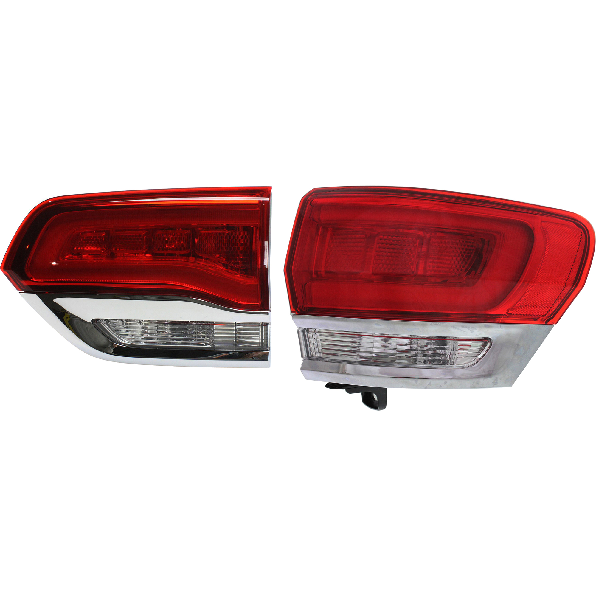 AM GRAND CHEROKEE 14-21 GRAND CHEROKEE WK 22-22 TAIL LAMP RH Inner and Outer Assembly Halogen Exc. SRT Trailhawk Trackhawk Models w Chrome Trim w o Platinum Insert CAPA SKU SET REPJ730149Q A Partslink CH2803105C CH2805106C OEM 68110016AG 68110046AH