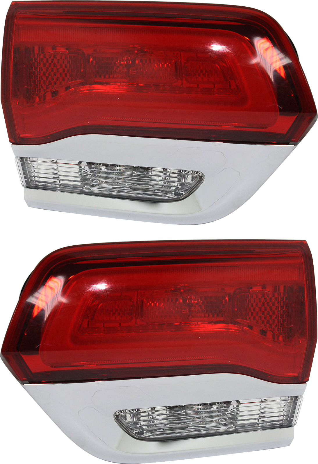 AM GRAND CHEROKEE 14-21 GRAND CHEROKEE WK 22-22 TAIL LAMP RH AND LH Inner Assembly Halogen Laredo Limited Overland Summit Models w Chrome Trim w o Platinum Insert CAPA SKU SET REPJ730151Q Partslink CH2803105C CH2802105C OEM 68110046AH 68110047AH