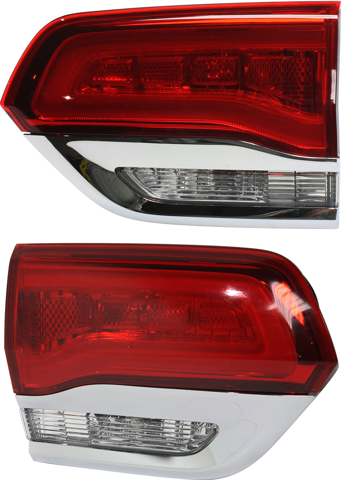 AM GRAND CHEROKEE 14-21 GRAND CHEROKEE WK 22-22 TAIL LAMP RH AND LH Inner Assembly Halogen Laredo Limited Overland Summit Models w Chrome Trim w o Platinum Insert SKU SET REPJ730151 Partslink CH2803105 CH2802105 OEM 68110046AH 68110047AH