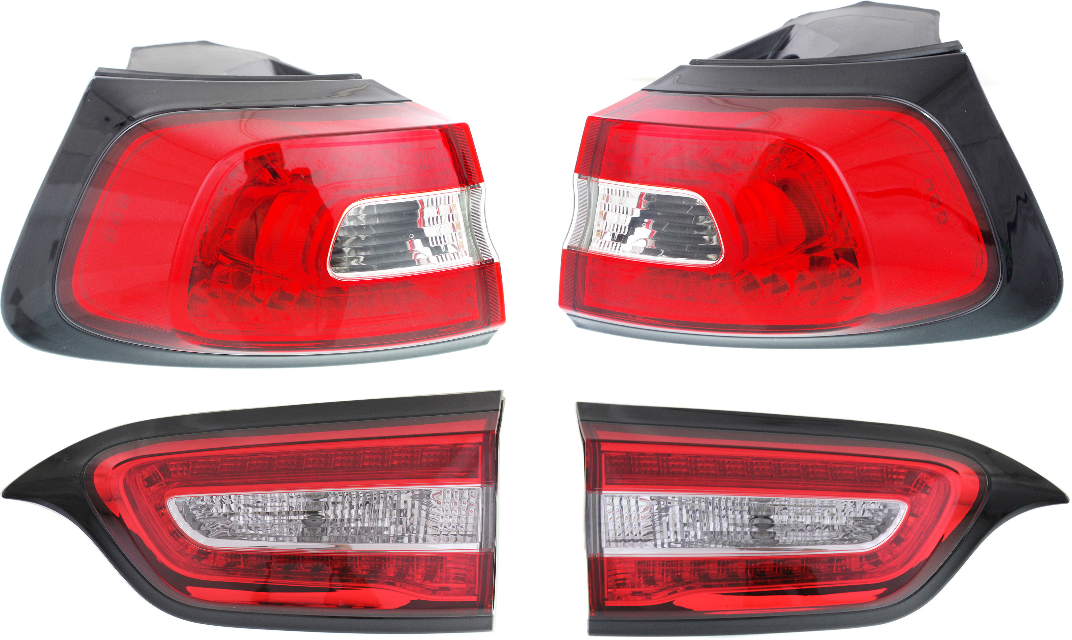 AM CHEROKEE 14-18 TAIL LAMP RH AND LH Inner and Outer Assembly SKU SET REPJ730155-4 Partslink CH2803104 CH2802104 CH2805107 CH2804107 OEM 68330344AA 68330345AA 68102906