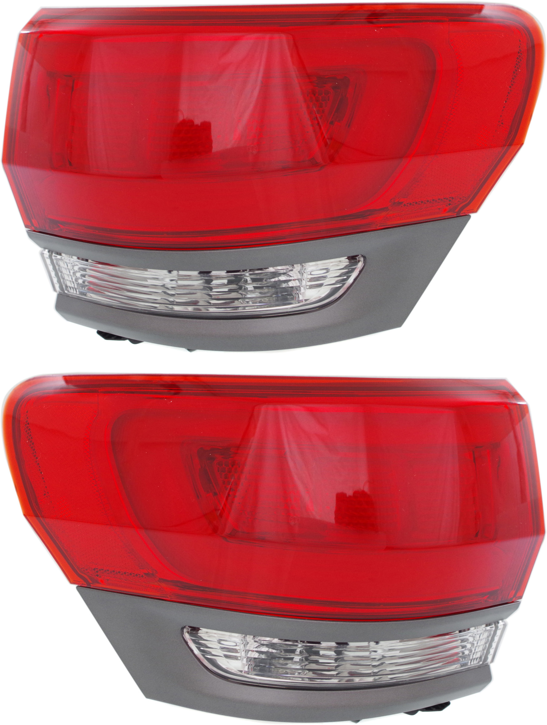 AM GRAND CHEROKEE 14-21 GRAND CHEROKEE WK 22-22 TAIL LAMP RH AND LH Outer Assembly Halogen Exc. SRT Trailhawk Trackhawk Models w Gray Trim w Platinum Insert SKU SET REPJ730161 Partslink CH2805110 CH2804110 OEM 68236104AC 68236105AC