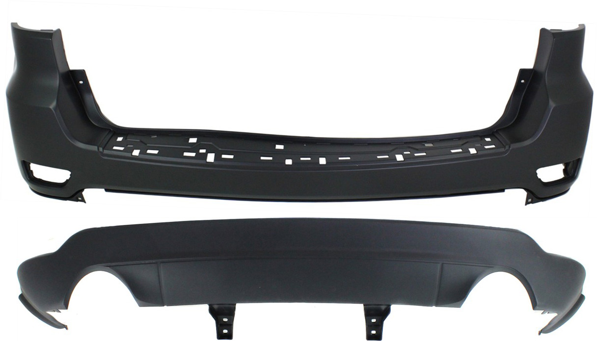 AM GRAND CHEROKEE 11-21 GRAND CHEROKEE WK 22-22 REAR BUMPER COVER Upper and Lower Laredo Limited Overland Models CAPA SKU SET REPJ760115PQ 2 Partslink CH1100952C CH1195103C OEM 1VQ65TZZAA 68111469AA