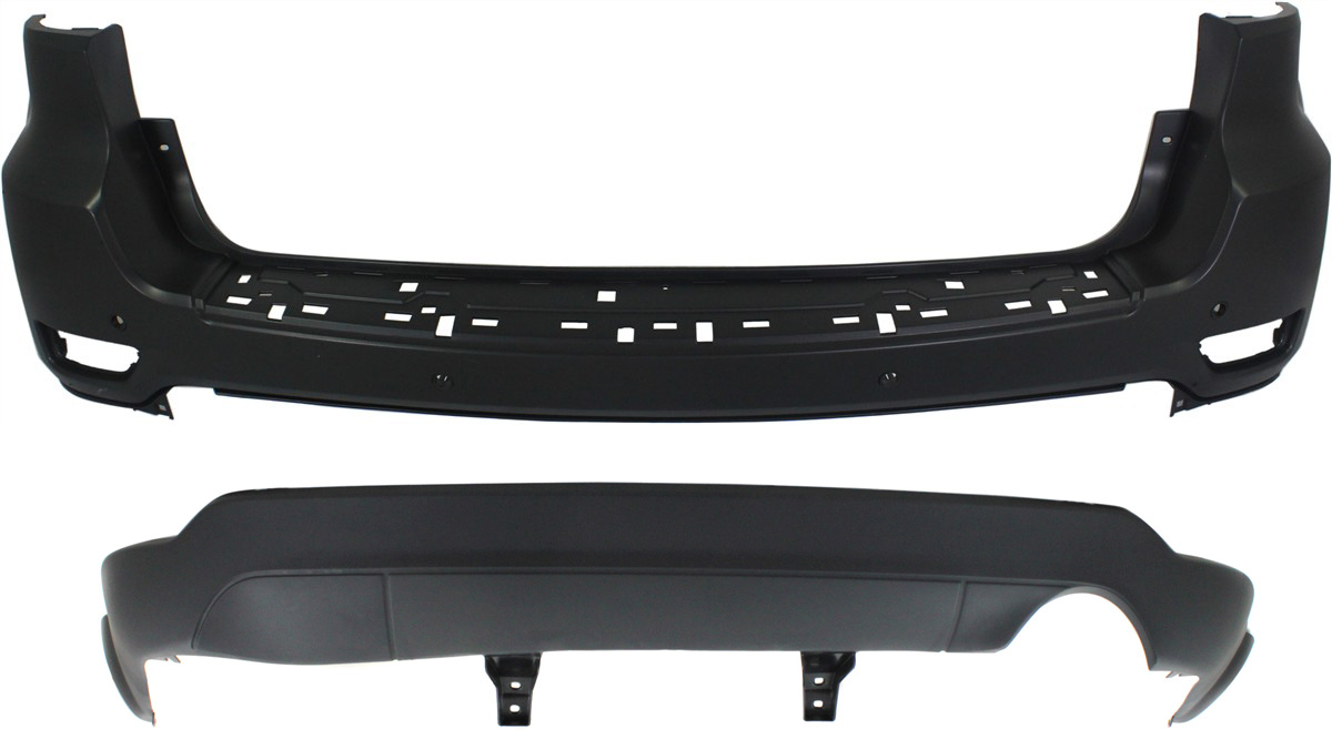 AM GRAND CHEROKEE 11-15 REAR BUMPER COVER Upper and Lower Set of 2 Exc. SRT Summit Trailhawk Model SKU SET REPJ760120P 2 Partslink CH1100954 CH1195101 OEM 1VQ66TZZAA 68111467AA