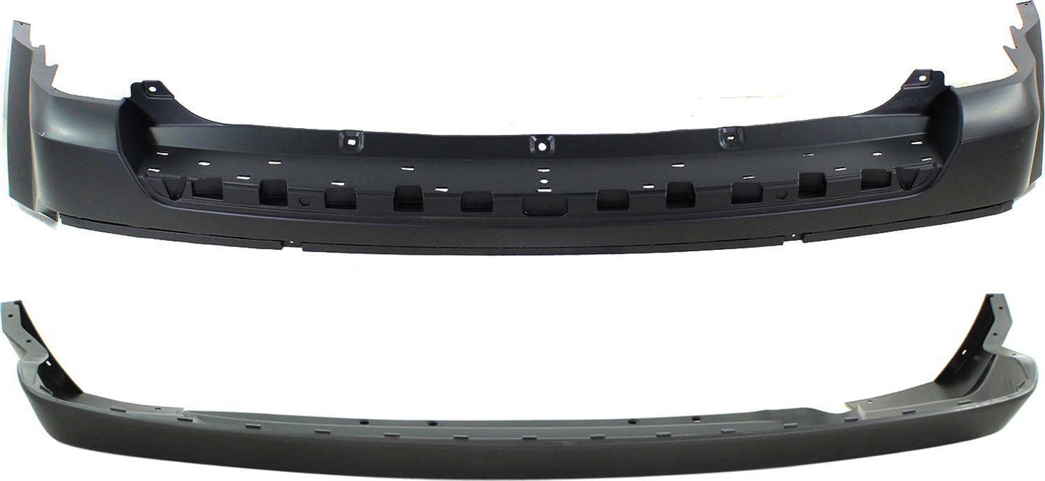 AM PATRIOT 11-17 BUMPER COVER Rear Upper and Lower w o Tow Hook Holes CAPA SKU SET REPJ760129Q 2 Partslink CH1114100C CH1115103C OEM 68091510AA 68091511AA