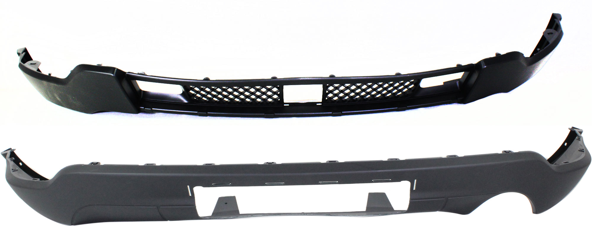AM GRAND CHEROKEE 11-13 FRONT AND REAR BUMPER COVER Lower Textured w Adaptive Speed Control Exc. SRT SRT8 Models SKU SET REPJ764302-2 Partslink CH1095120 CH1195102 OEM 68078272AB 68111468AB 68111468