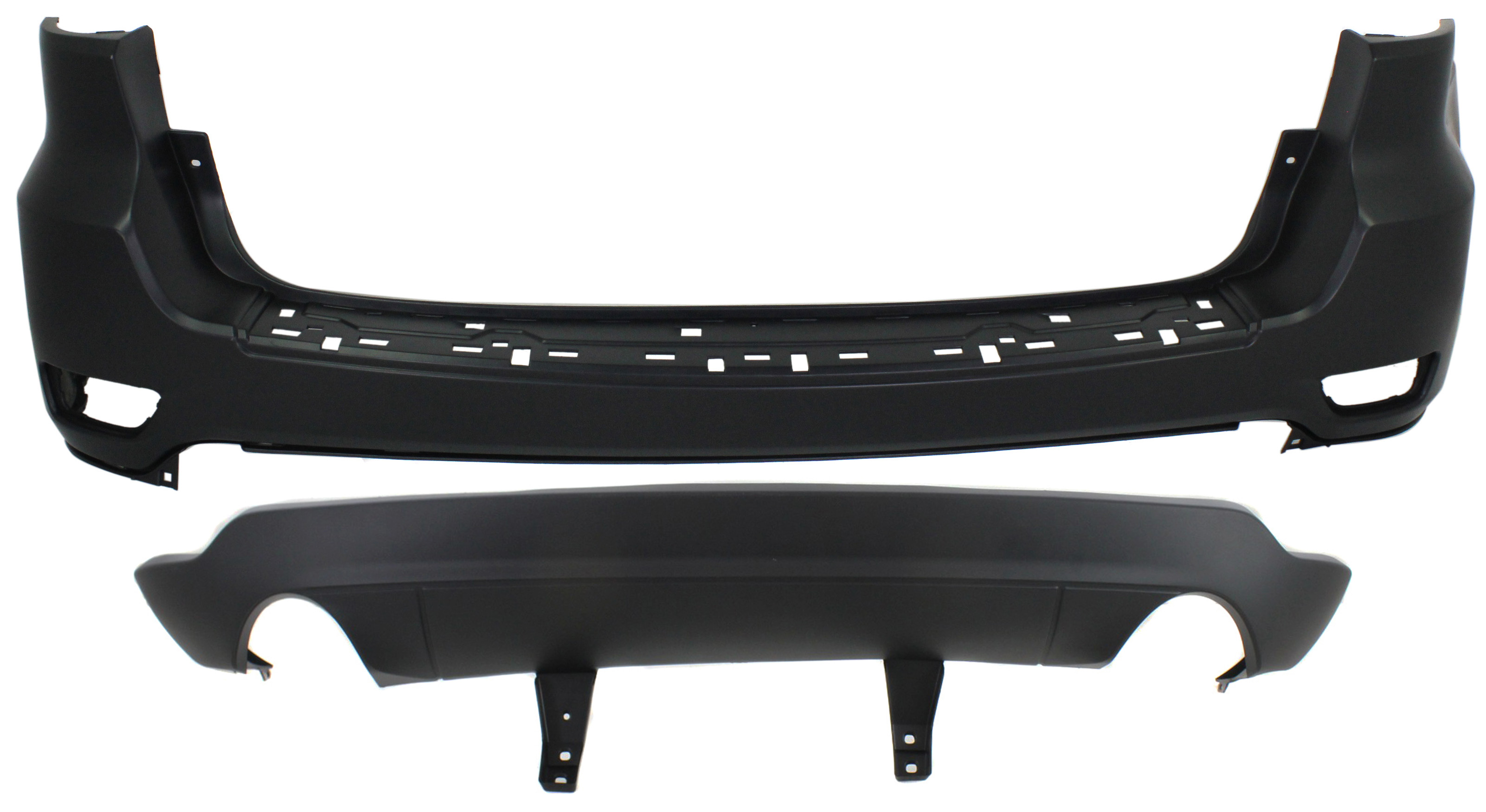 AM GRAND CHEROKEE 11-21 GRAND CHEROKEE WK 22-22 REAR BUMPER COVER Upper and Lower Laredo Limited Overland Models SKU SET REPJ764303-2 Partslink CH1100952 CH1195103 OEM 1VQ65TZZAA 68111469AA