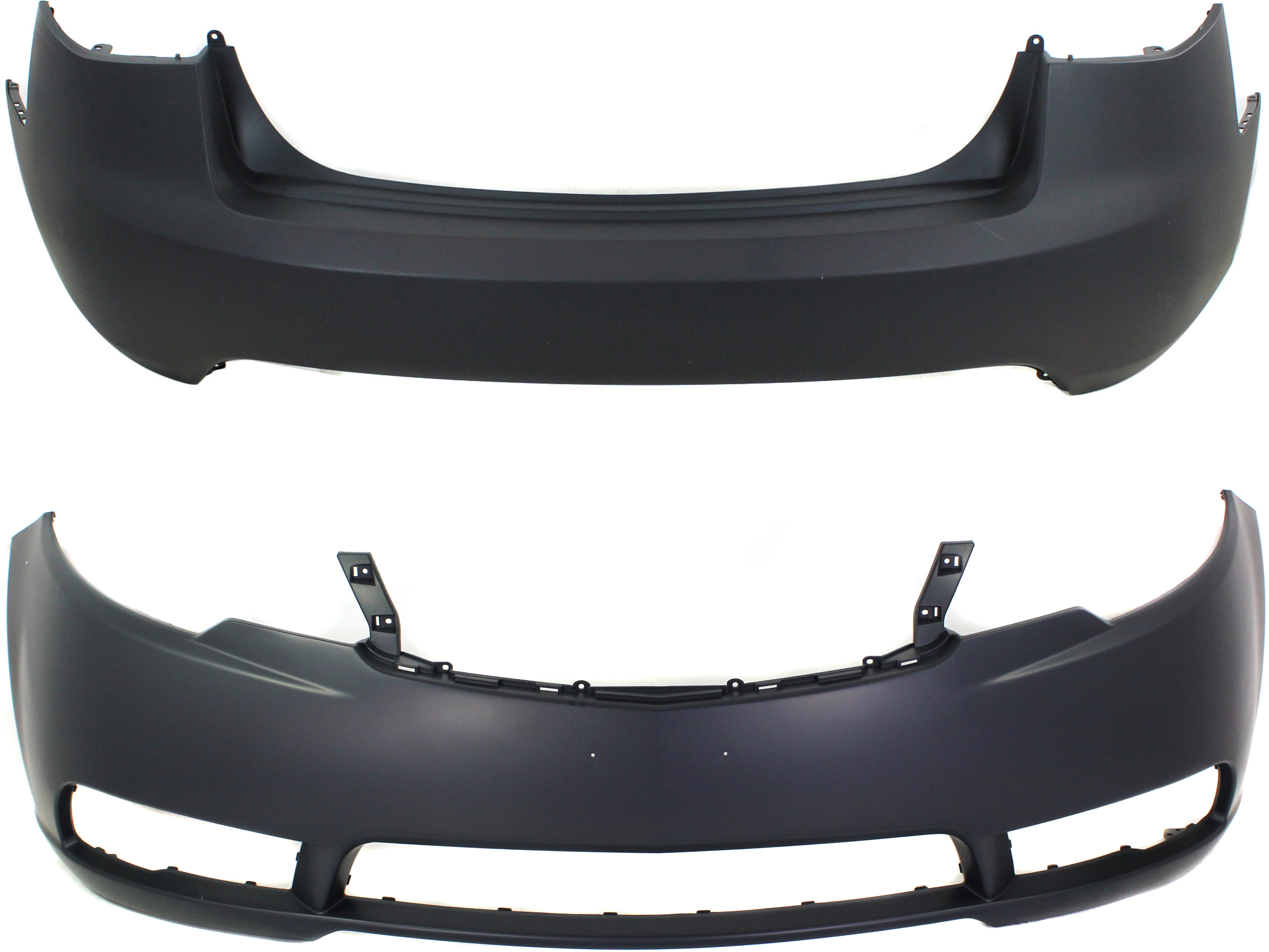 AM FORTE 10-13 FRONT AND REAR BUMPER COVER Primed CAPA SKU SET REPK010306PQ 2 Partslink KI1000145C KI1100145C OEM 865111M000-866111M000