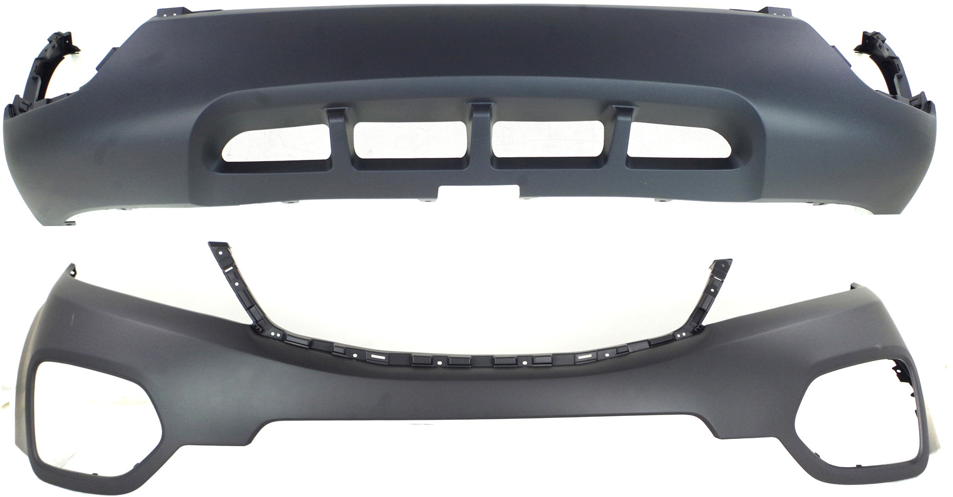 AM SORENTO 11-13 FRONT BUMPER COVER Upper and Lower Primed Exc. SX Model w o Sport Pkg. SKU SET REPK010315P Partslink KI1015100 KI1000149 OEM 865121U000-865111U000