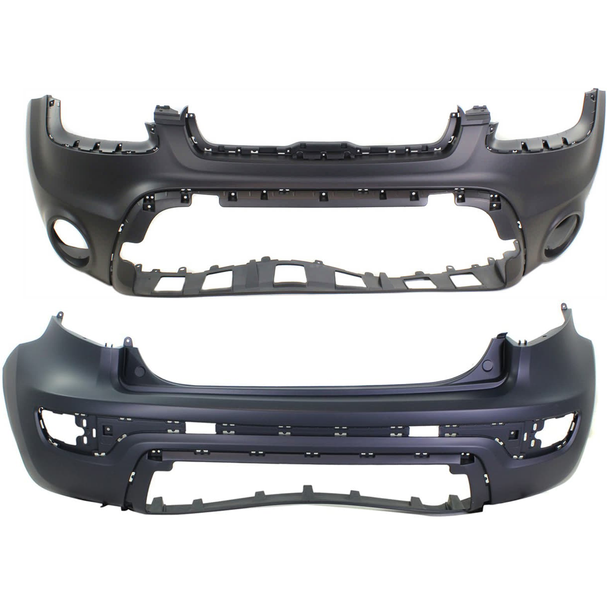AM SOUL 12-13 FRONT AND REAR BUMPER COVER Primed w o mounting bracket s license plate provision tow hook hole and parking aid sensor holes SKU SET REPK010319P