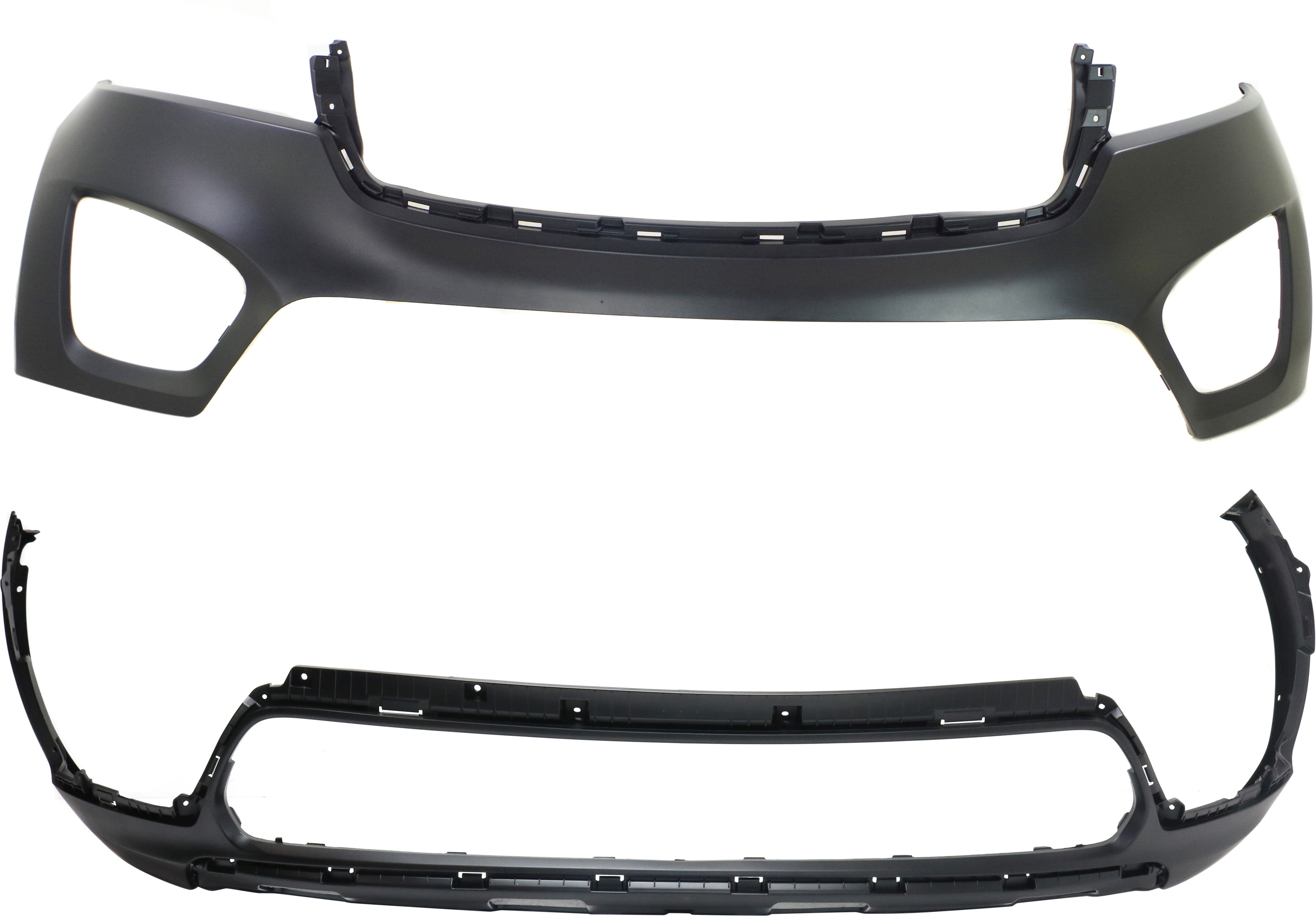 AM SORENTO 16-18 BUMPER COVER Front Upper and Lower EX L LX Models SKU SET REPK010335-2 Partslink KI1014101 KI1015105 OEM 86511C6000-86512C6000