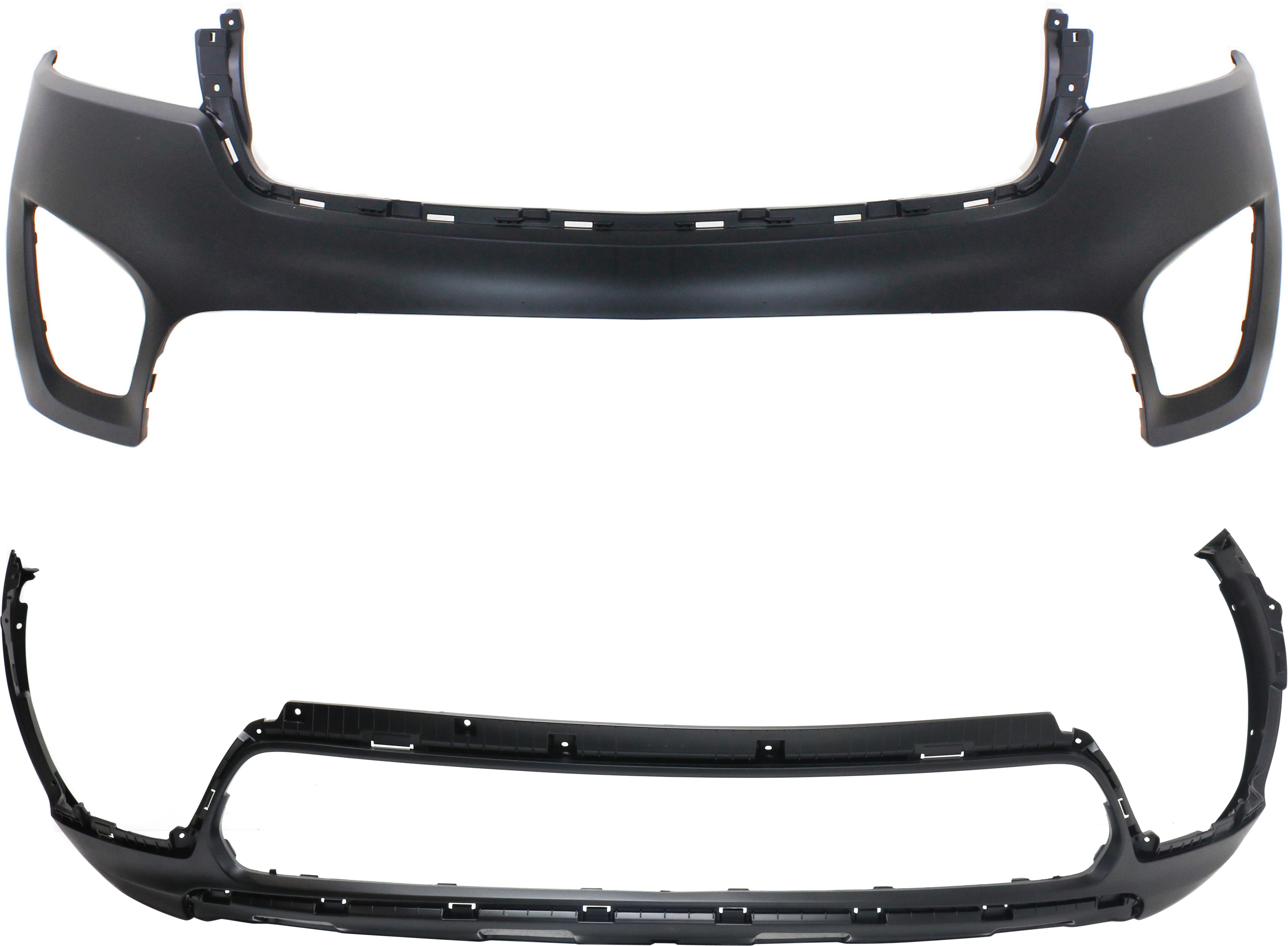 AM SORENTO 16-18 BUMPER COVER Front Upper and Lower EX L LX Models CAPA SKU SET REPK010336PQ Partslink KI1014101C KI1015105C OEM 86511C6000-86512C6000