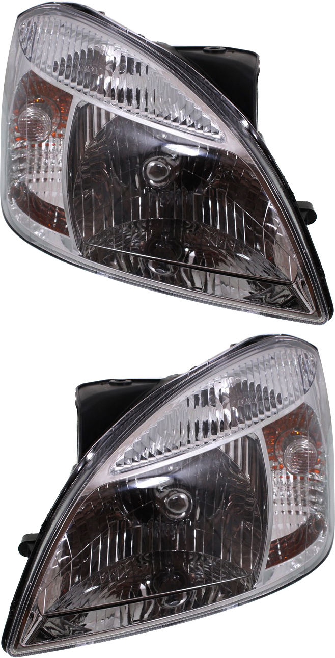 AM RIO RIO5-09-11 HEAD LAMP RH AND LH Assembly Halogen Type 1 Hatchback Sedan CAPA SKU SET REPK100111Q Partslink KI2503142C KI2502142C OEM 921021G011-921011G011