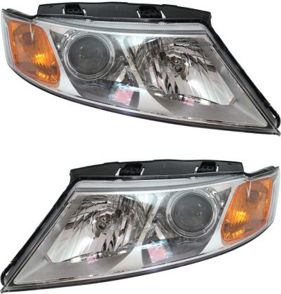 AM OPTIMA 09-10 HEAD LAMP RH AND LH Assembly Halogen Chrome Interior Composite Type New Body Style SKU SET REPK100115 Partslink KI2503151 KI2502151 OEM 921022G530-921012G530