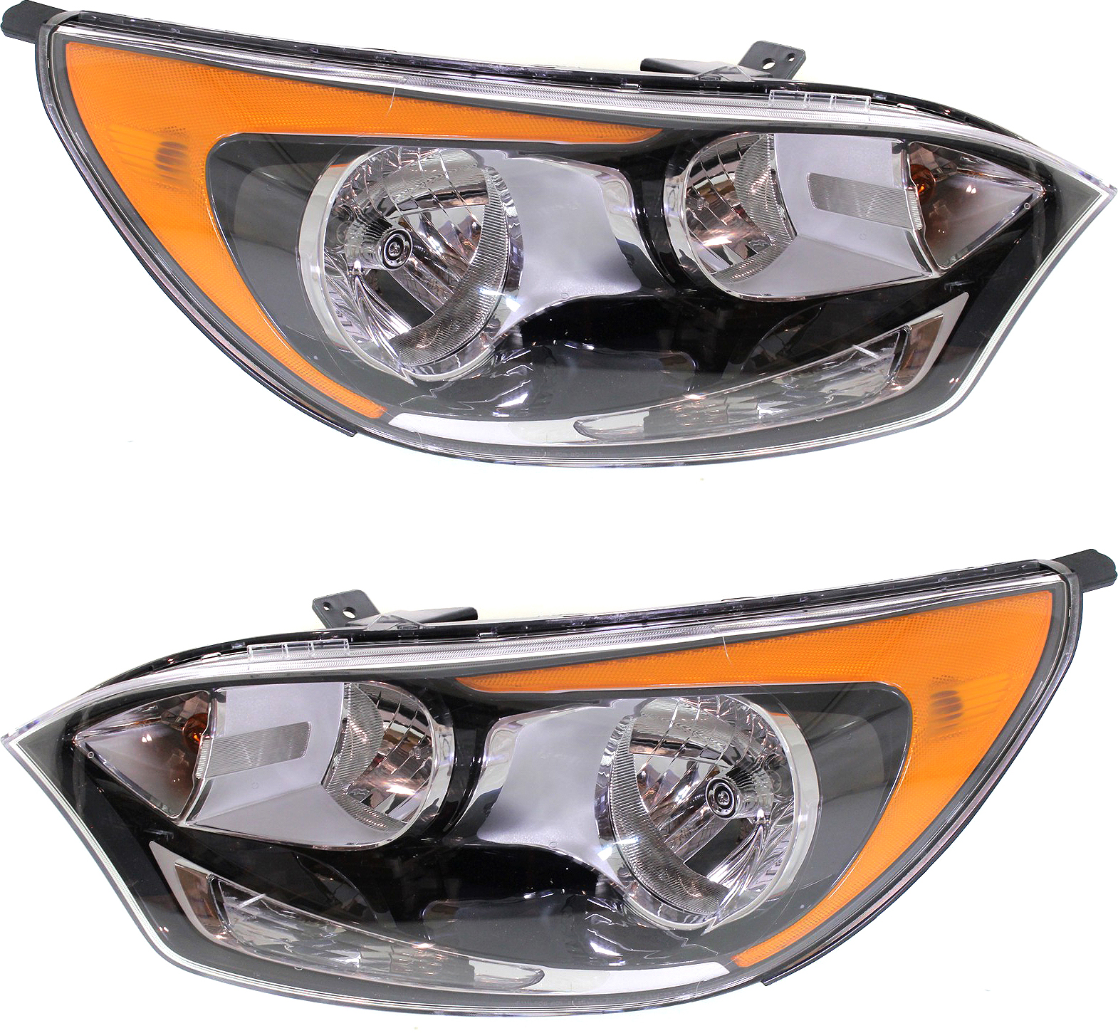 AM RIO 12-17 HEAD LAMP RH AND LH Assembly Halogen w o LED Position Light Exc. SX Model Hatchback SKU SET REPK100151 Partslink KI2503154 KI2502154 OEM 921021W340-921011W340