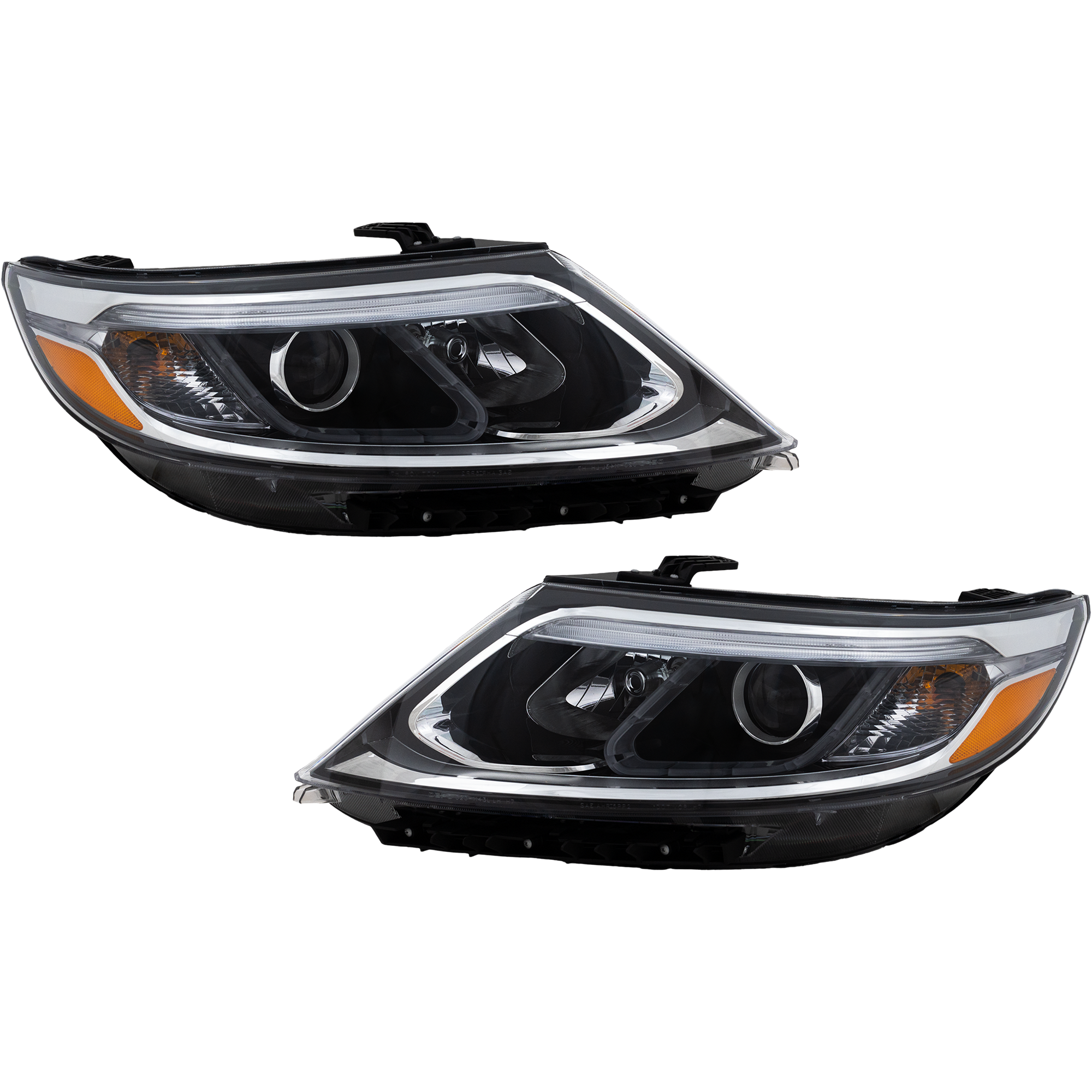AM SORENTO 14-15 HEAD LAMP RH AND LH Assembly Halogen Without LED Accents and Auto Level Control SKU SET REPK100161 Partslink KI2503164 KI2502164 OEM 921021U500-921011U500