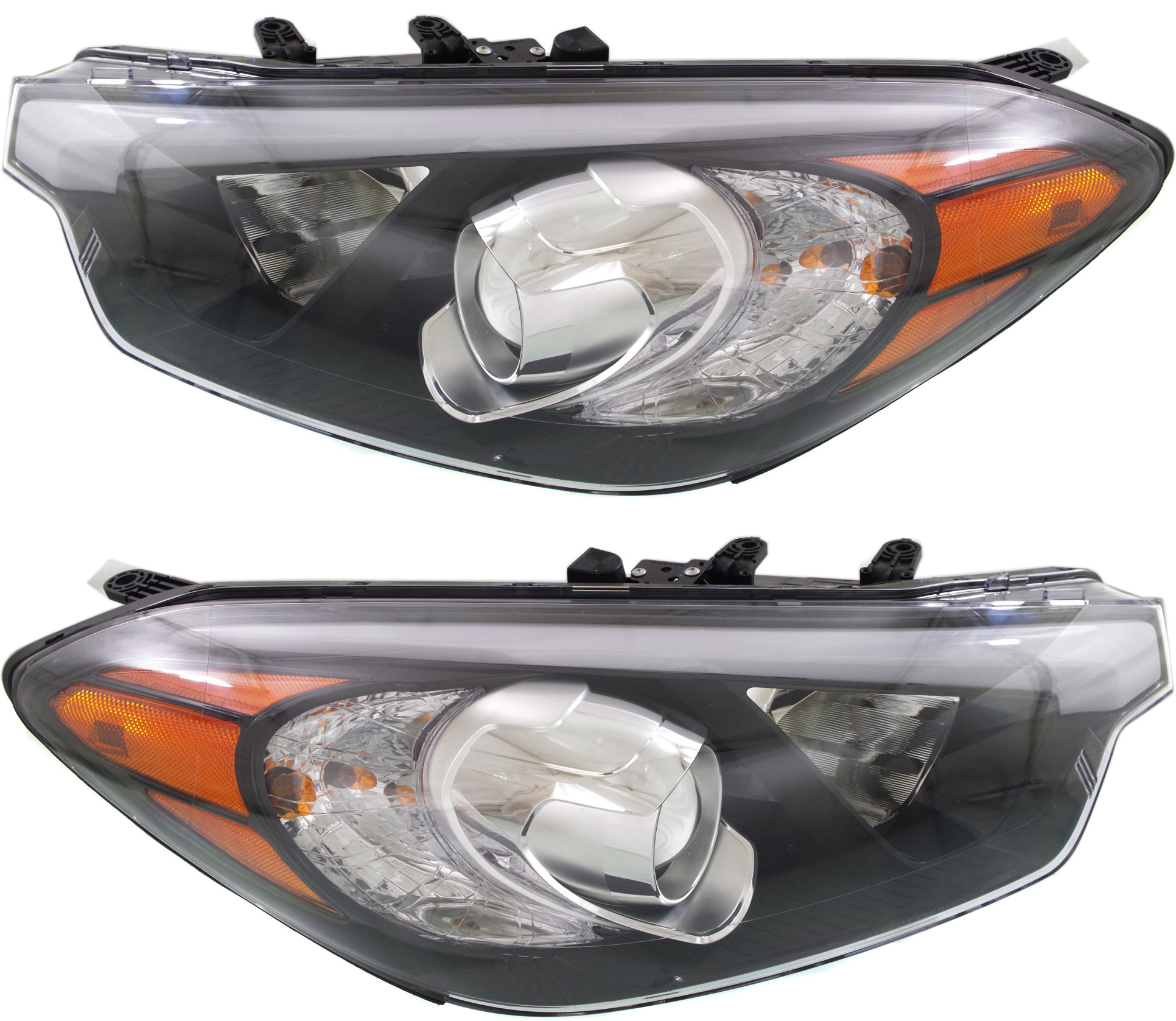 AM FORTE 14-16 HEAD LAMP RH AND LH Assembly Halogen w o LED Position Light LX Model Sedan CAPA SKU SET REPK100169Q Partslink KI2502170C KI2503170C OEM 92101A7200-92102A7200