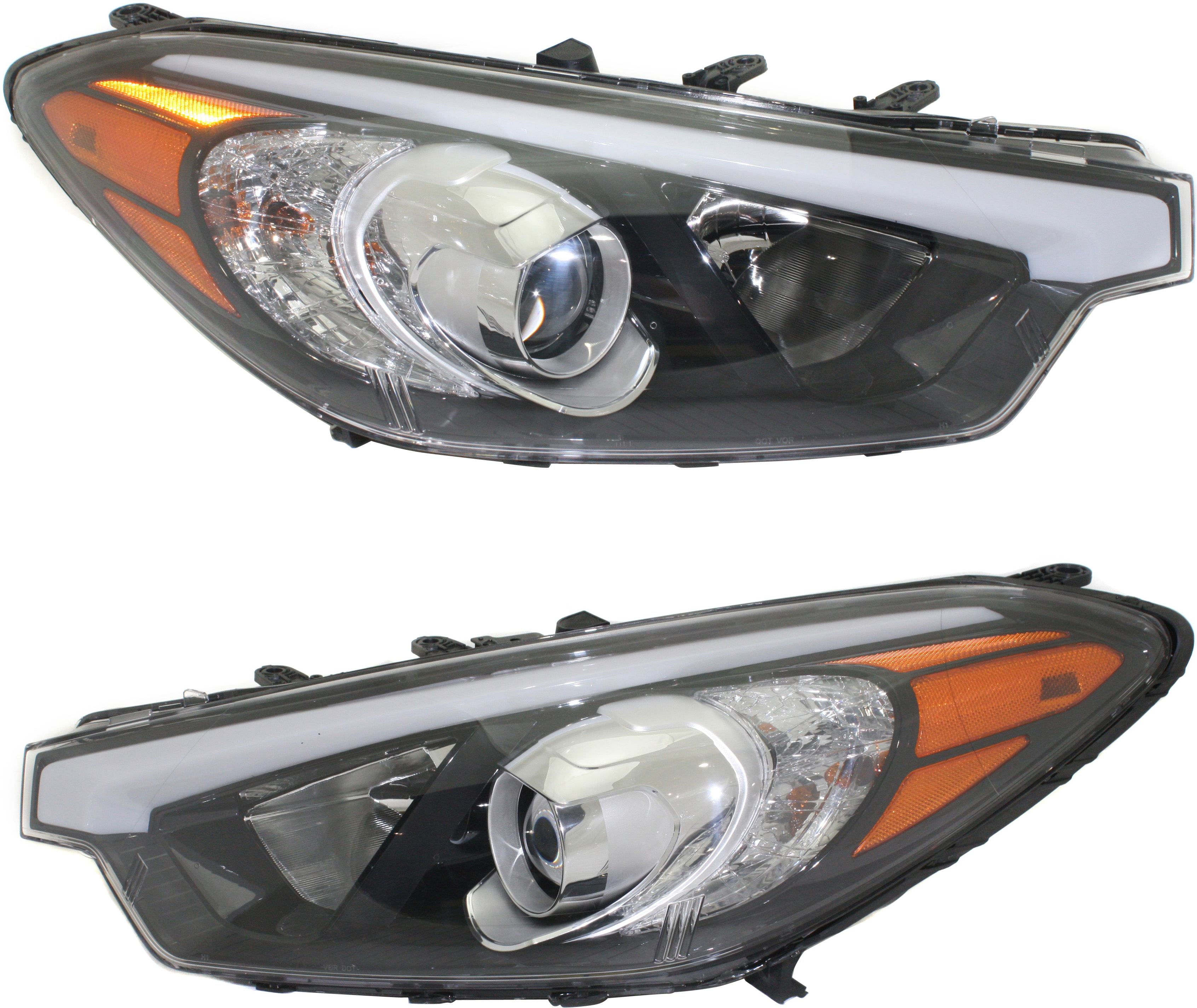 AM FORTE 14-16 HEAD LAMP RH AND LH Assembly Halogen w o LED Position Light LX Model Sedan SKU SET REPK100169 Partslink KI2502170 KI2503170 OEM 92101A7200-92102A7200