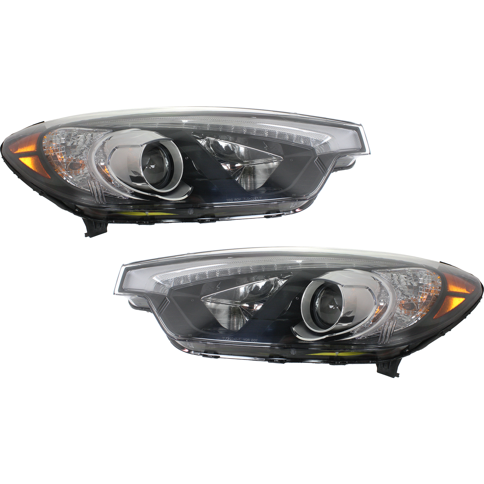 AM FORTE FORTE KOUP FORTE5-14-15 HEAD LAMP RH AND LH Assembly Halogen w LED Position Light To 10-17-14 CAPA SKU SET REPK100171Q Partslink KI2503171C KI2502171C OEM 92102A7210-92101A7210