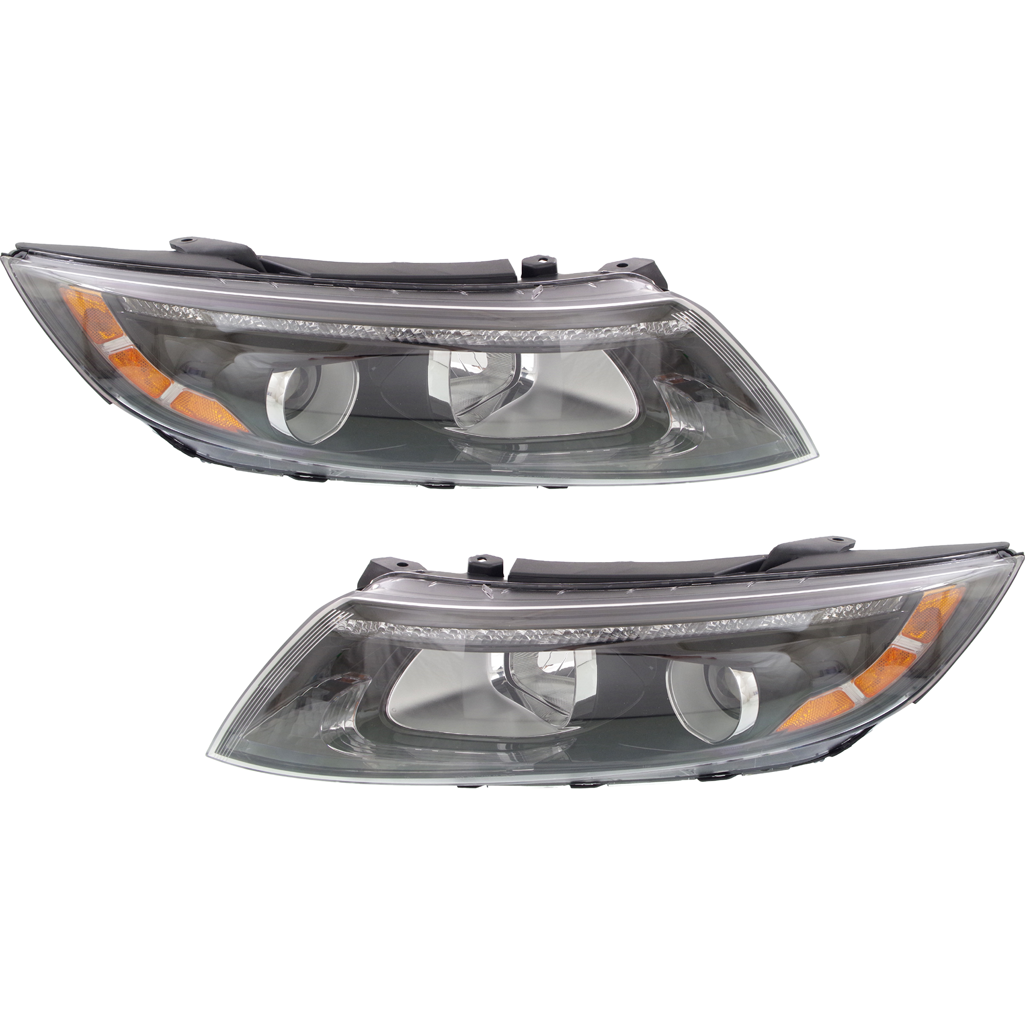 AM OPTIMA 14-15 HEAD LAMP RH AND LH Assembly Halogen w LED Position Light Exc. Hybrid Model USA Built SKU SET REPK100183 Partslink KI2503176 KI2502176 OEM 921024C551-921014C551
