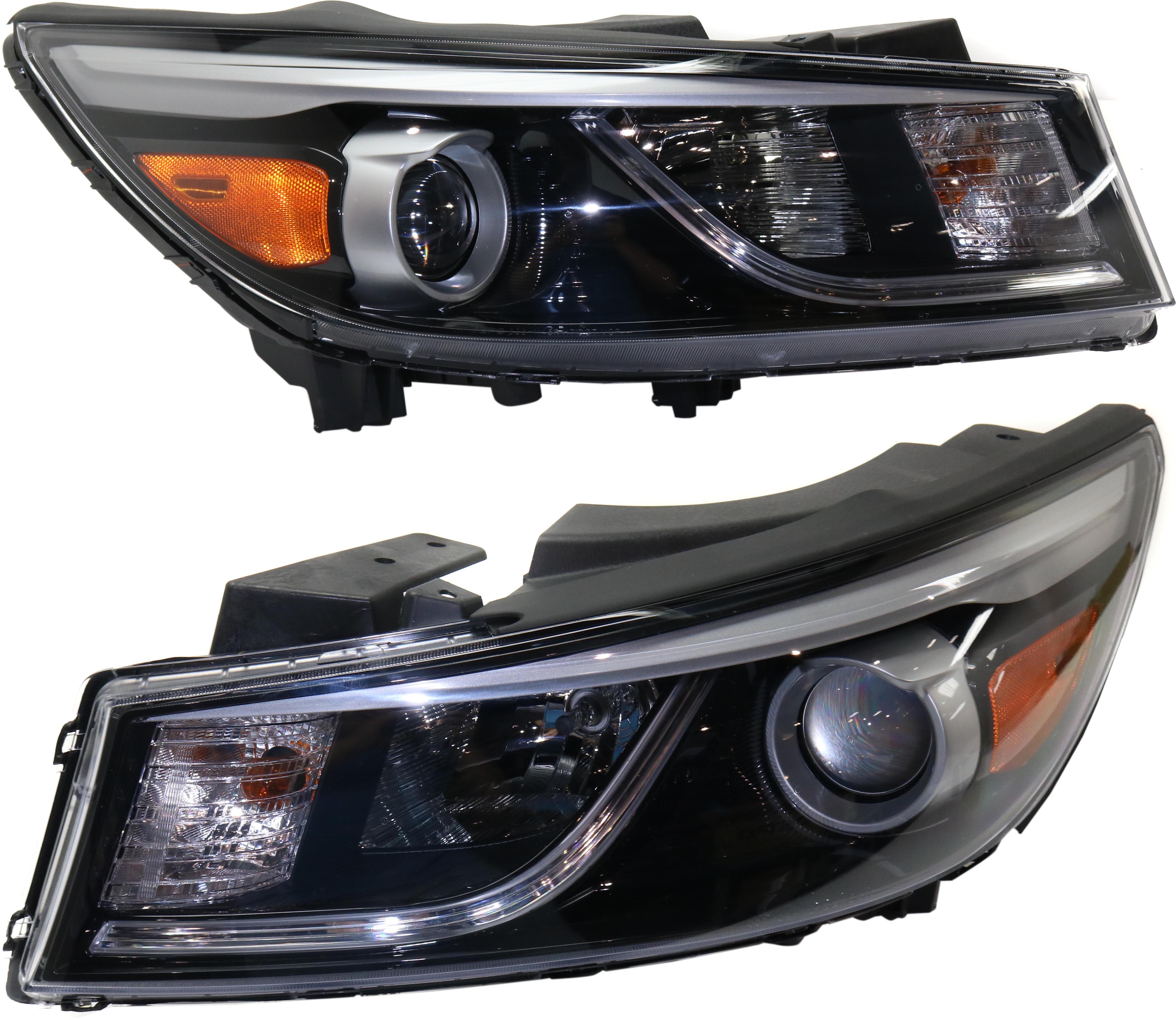 AM SEDONA 15-18 HEAD LAMP RH AND LH Assembly Halogen w o LED Position Light CAPA SKU SET REPK100187Q Partslink KI2503181C KI2502181C OEM 92102A9110-92101A9110