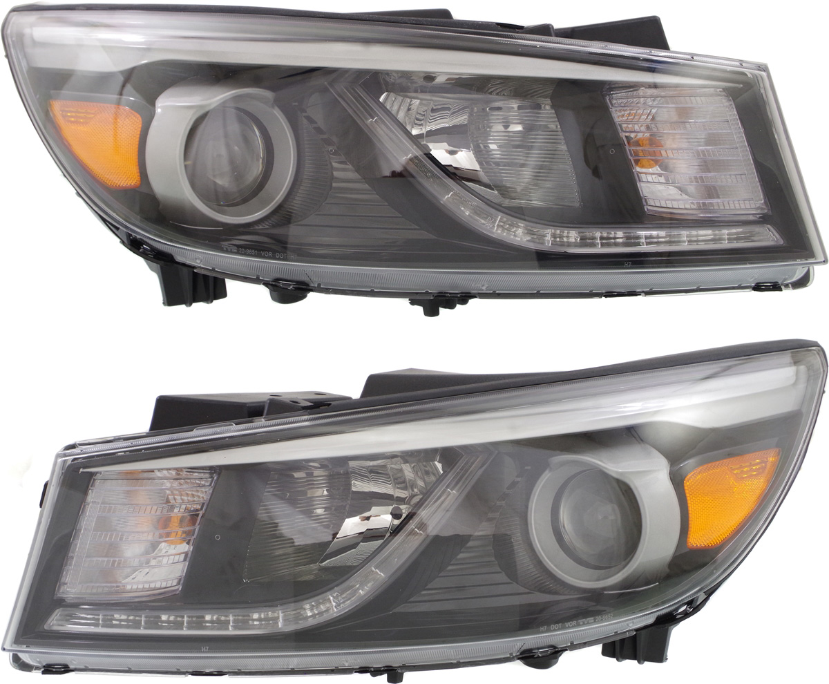 AM SEDONA 15-18 HEAD LAMP RH AND LH Assembly Halogen w LED Position Light Limited SX SXL Models SKU SET REPK100193 Partslink KI2503182 KI2502182 OEM 92102A9130-92101A9130