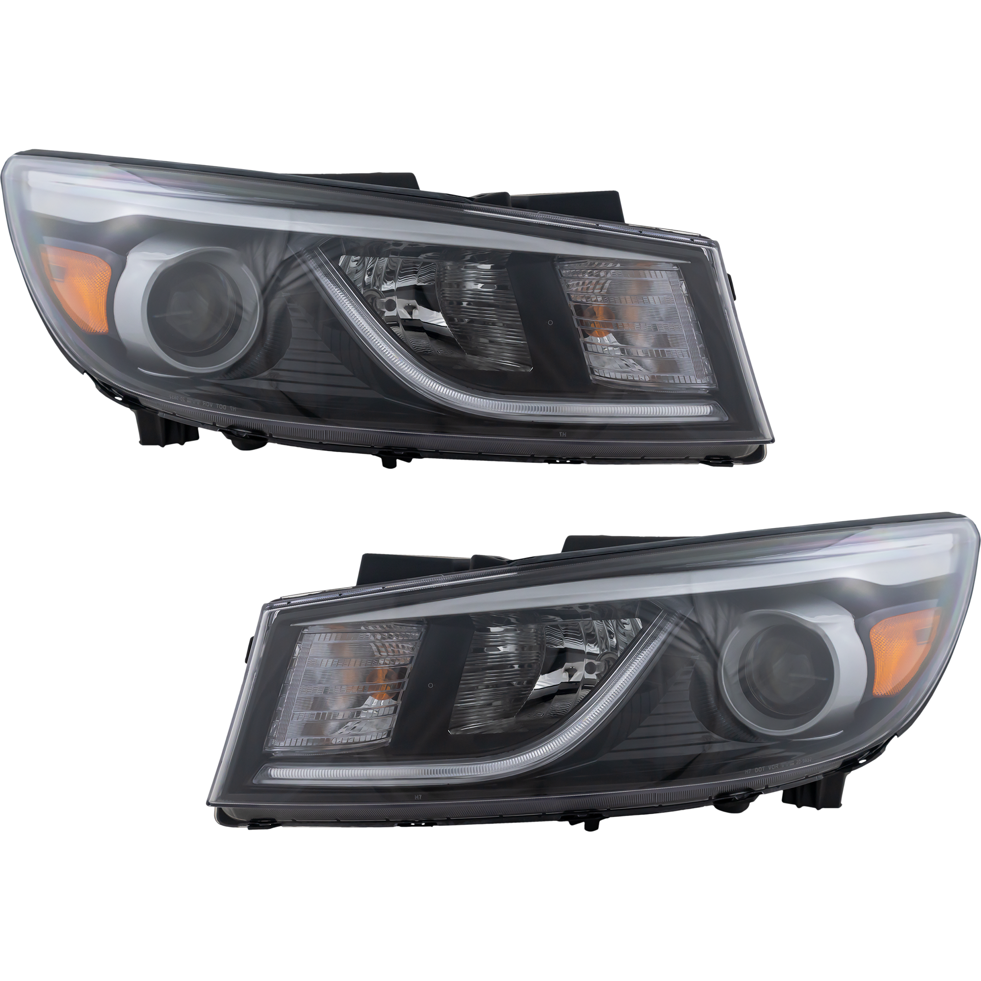 AM SEDONA 15-18 HEAD LAMP RH AND LH Assembly Halogen w LED Position Light EX L LX Models SKU SET REPK100195 Partslink KI2503183 KI2502183 OEM 92102A9120-92101A9120