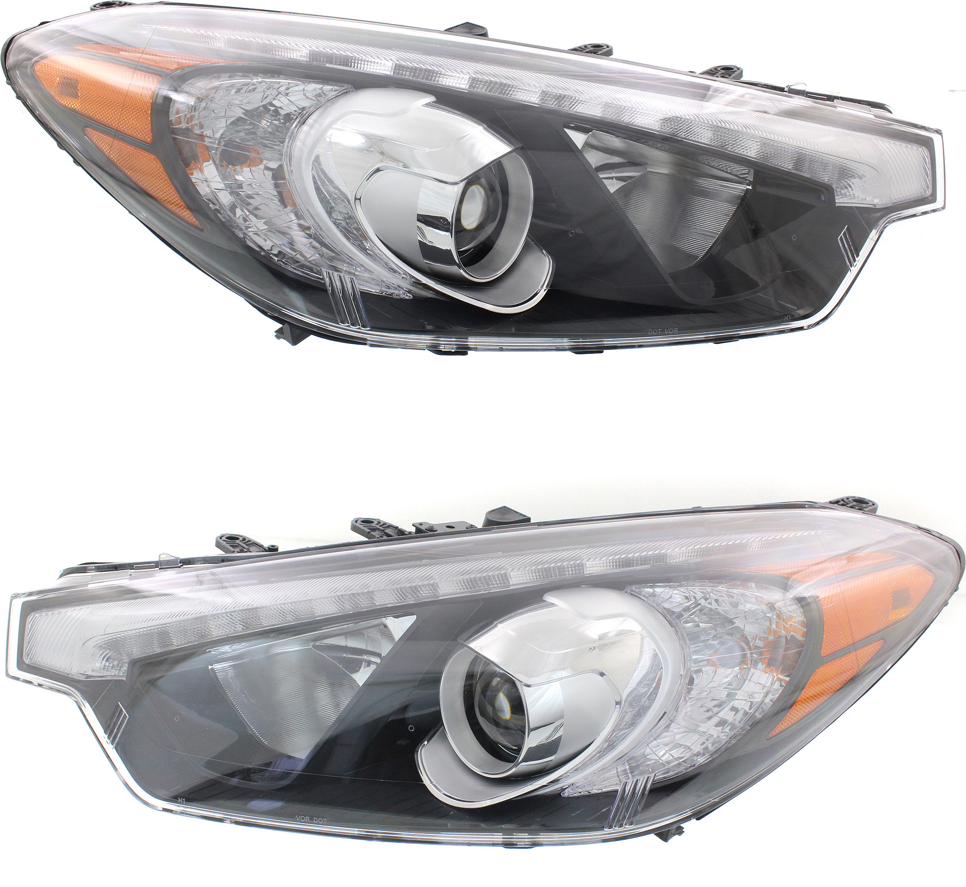 AM FORTE FORTE KOUP FORTE5-15-16 HEAD LAMP RH AND LH Assembly Halogen w LED Position Light SKU SET REPK100301 Partslink KI2503194 KI2502194 OEM 92102A7211-92101A7211