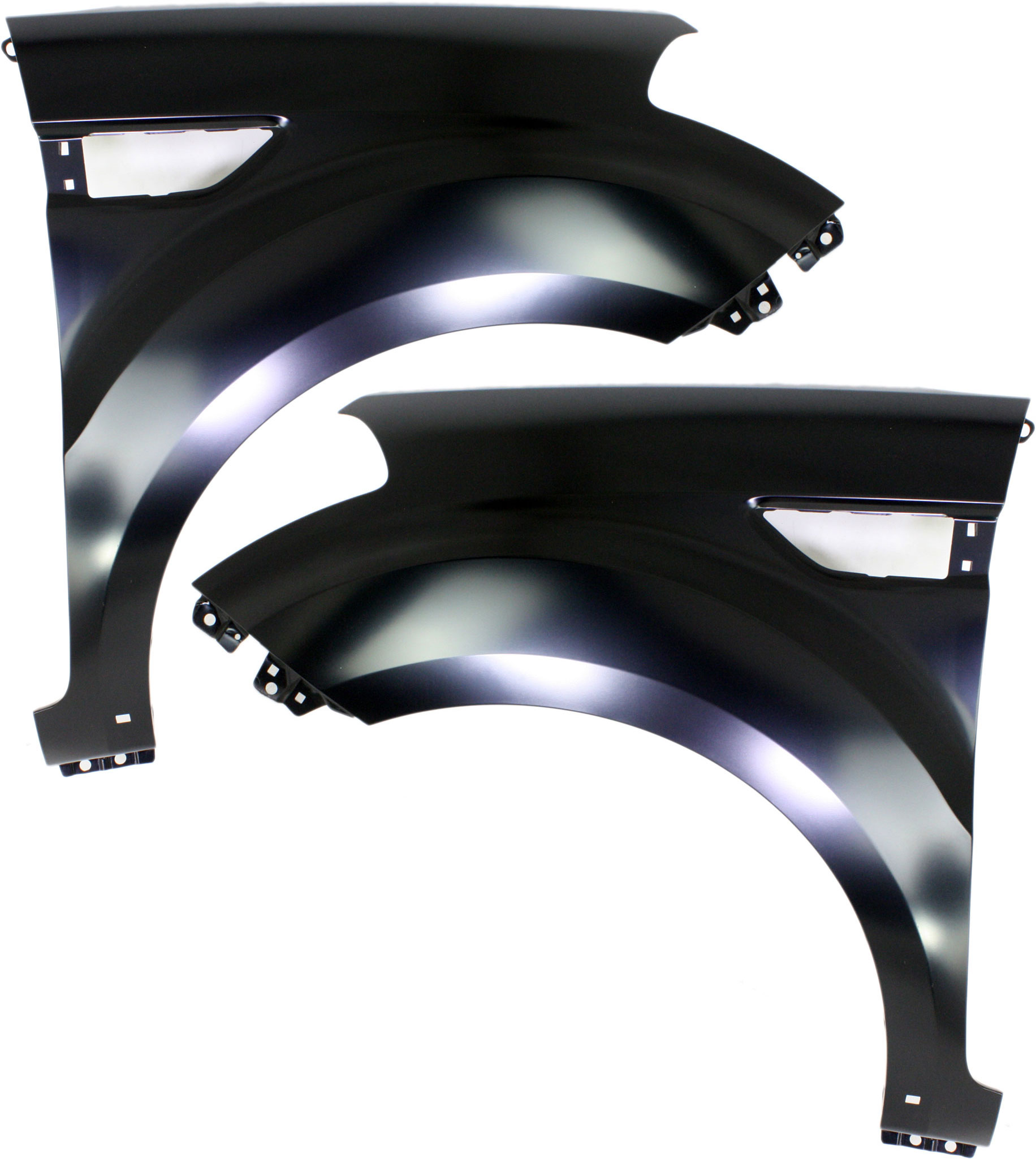 AM SOUL 10-12 FRONT FENDER RH AND LH Primed w Molding SKU SET REPK220109 Partslink KI1240130 KI1241130 OEM 663112K500-663212K500